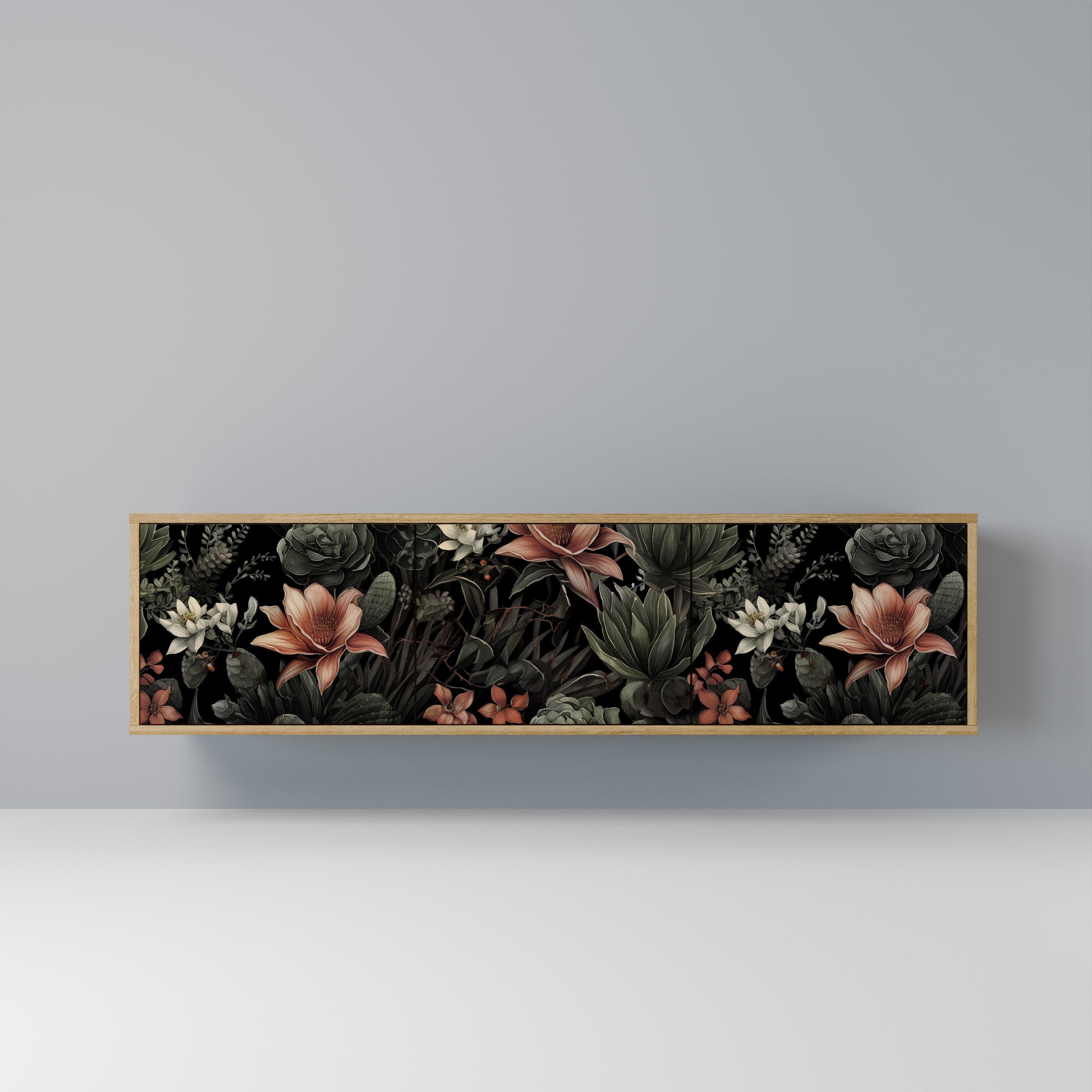 SECRET VERDURE TV-Lowboard mit 3 Türen in Eiche-Optik