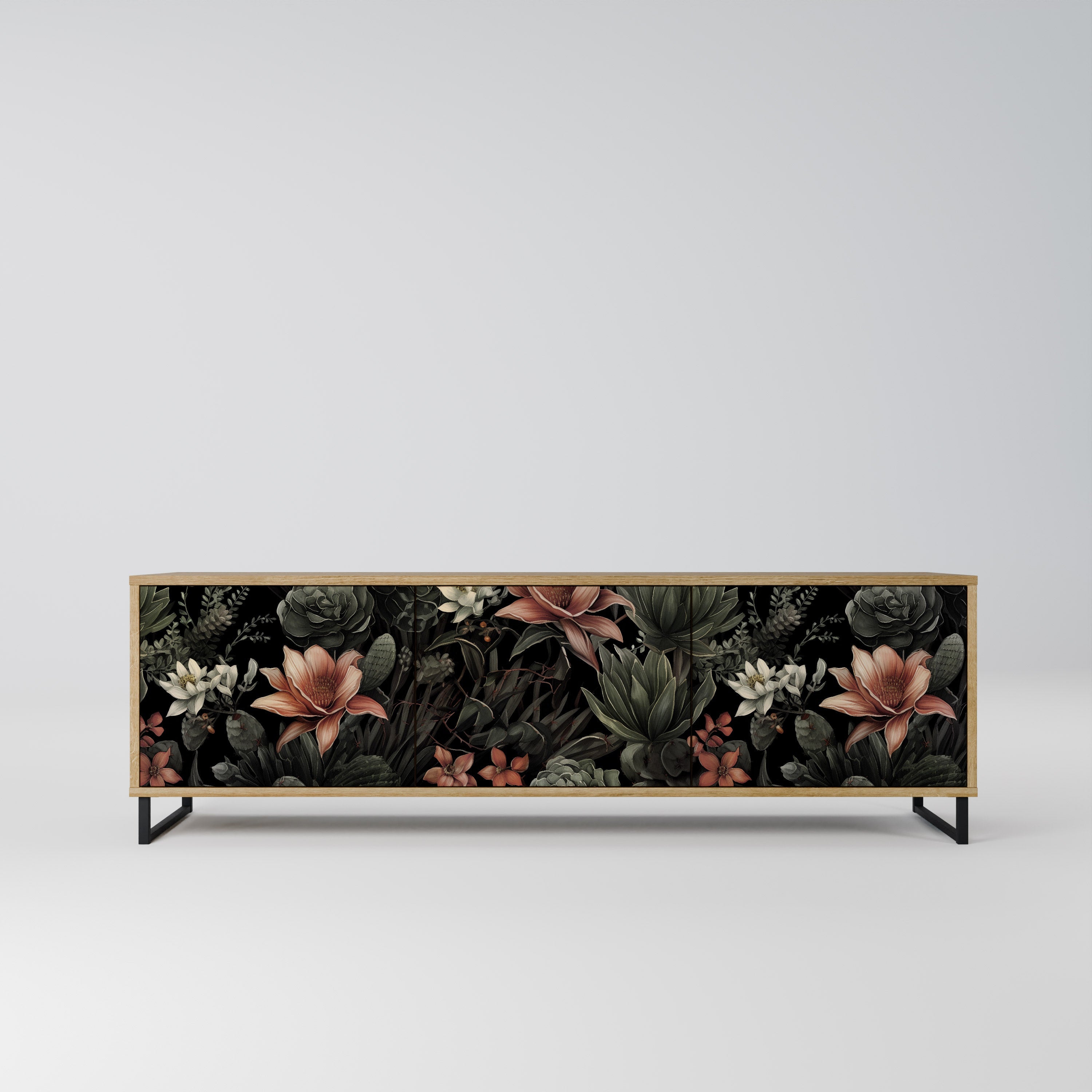 SECRET VERDURE TV-Lowboard mit 3 Türen in Eiche-Optik