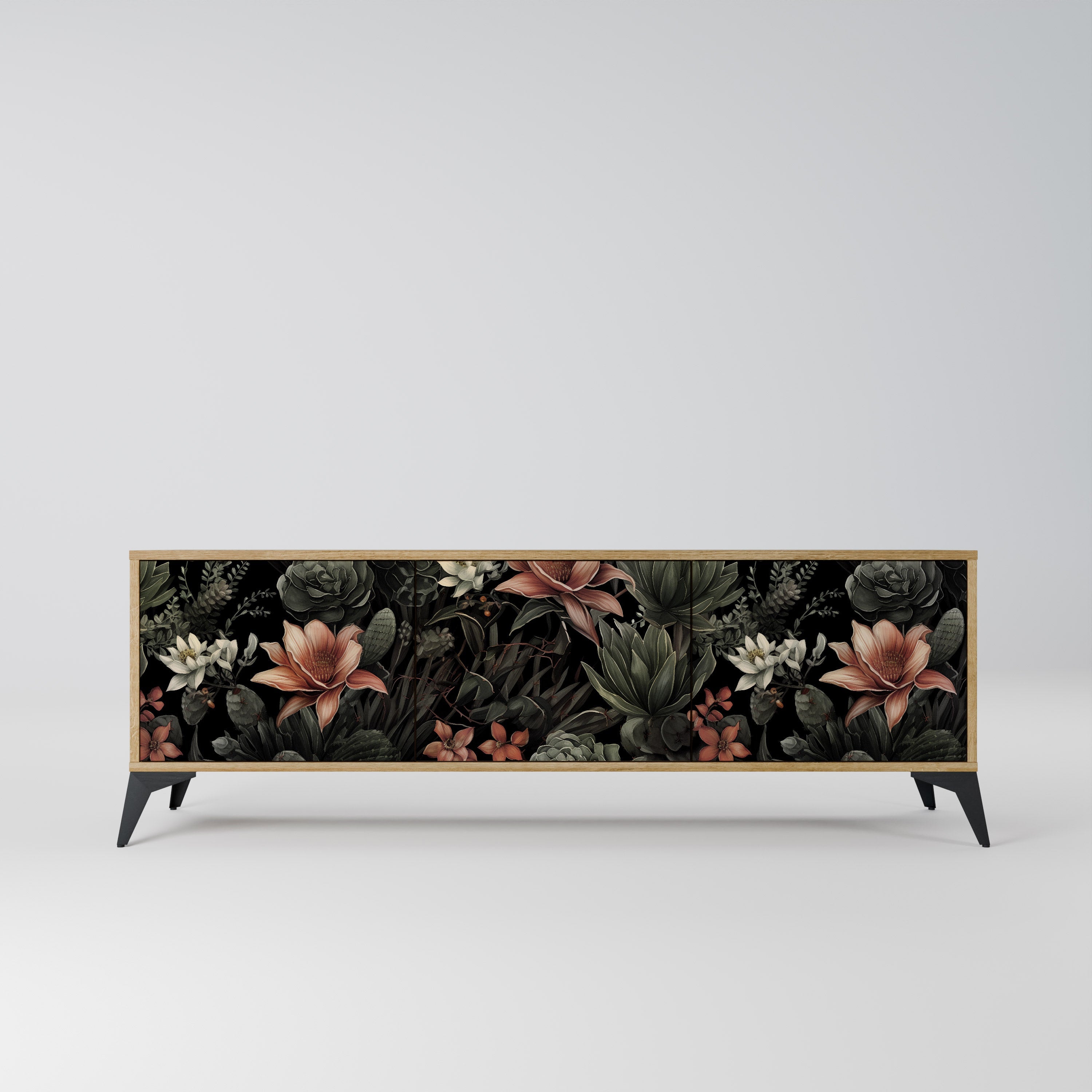 SECRET VERDURE TV-Lowboard mit 3 Türen in Eiche-Optik