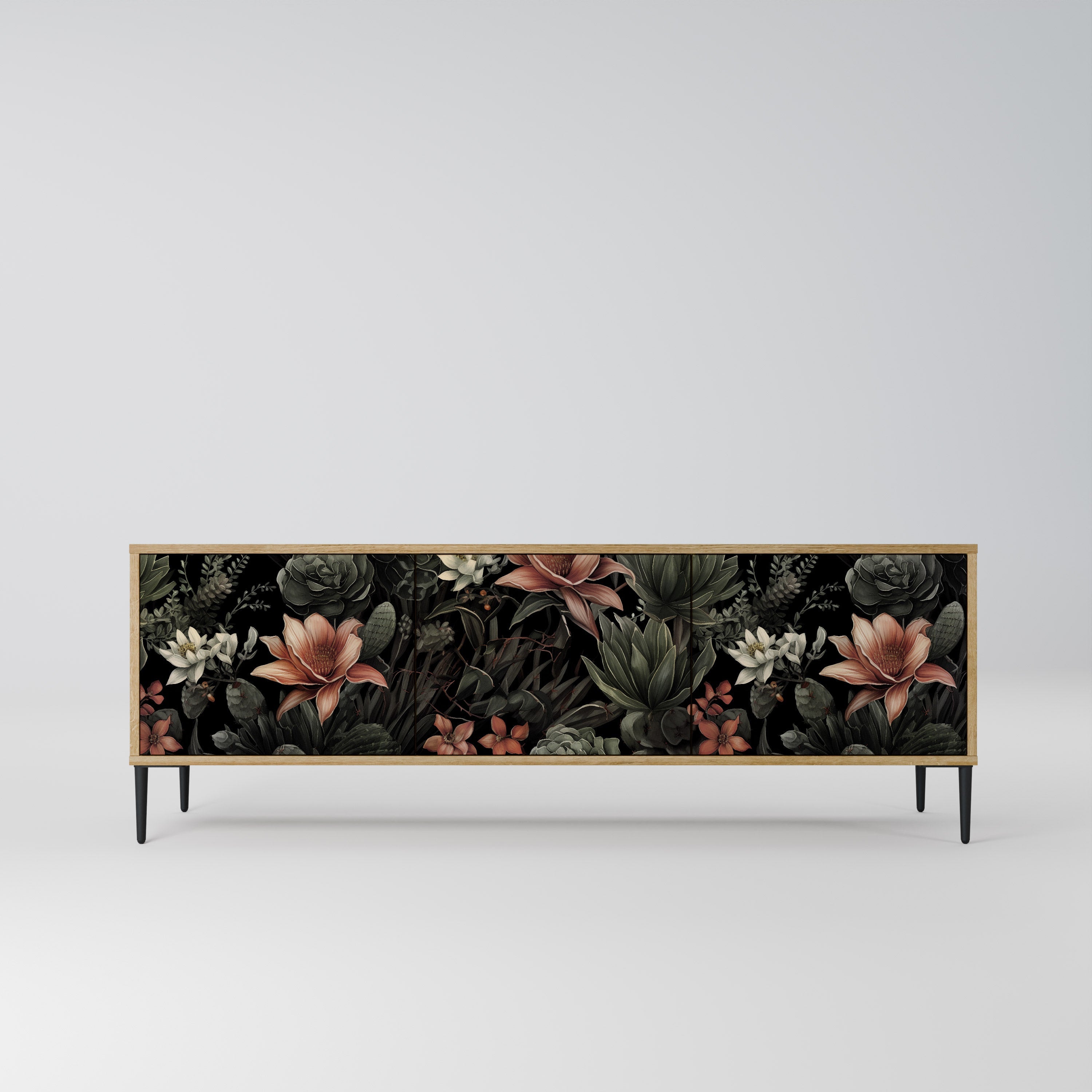 SECRET VERDURE TV-Lowboard mit 3 Türen in Eiche-Optik