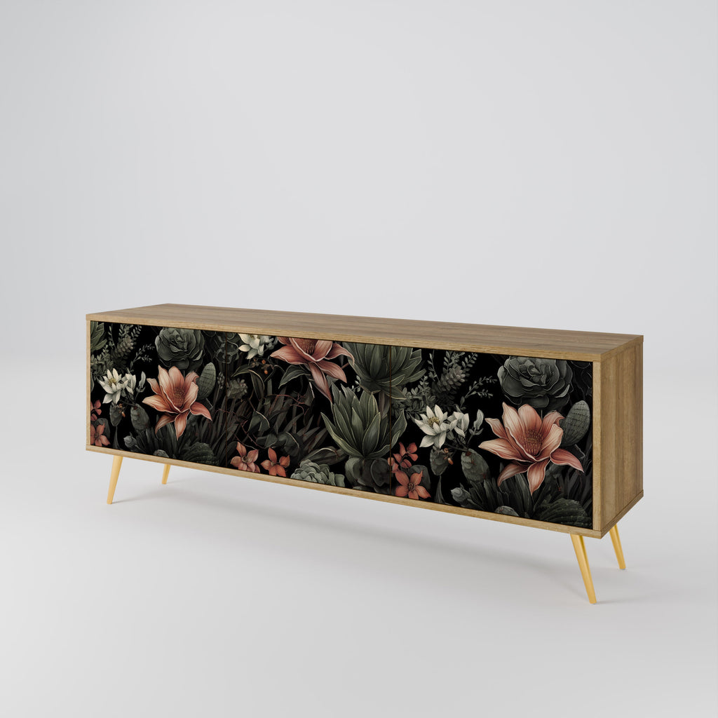 SECRET VERDURE TV-Lowboard mit 3 Türen in Eiche-Optik