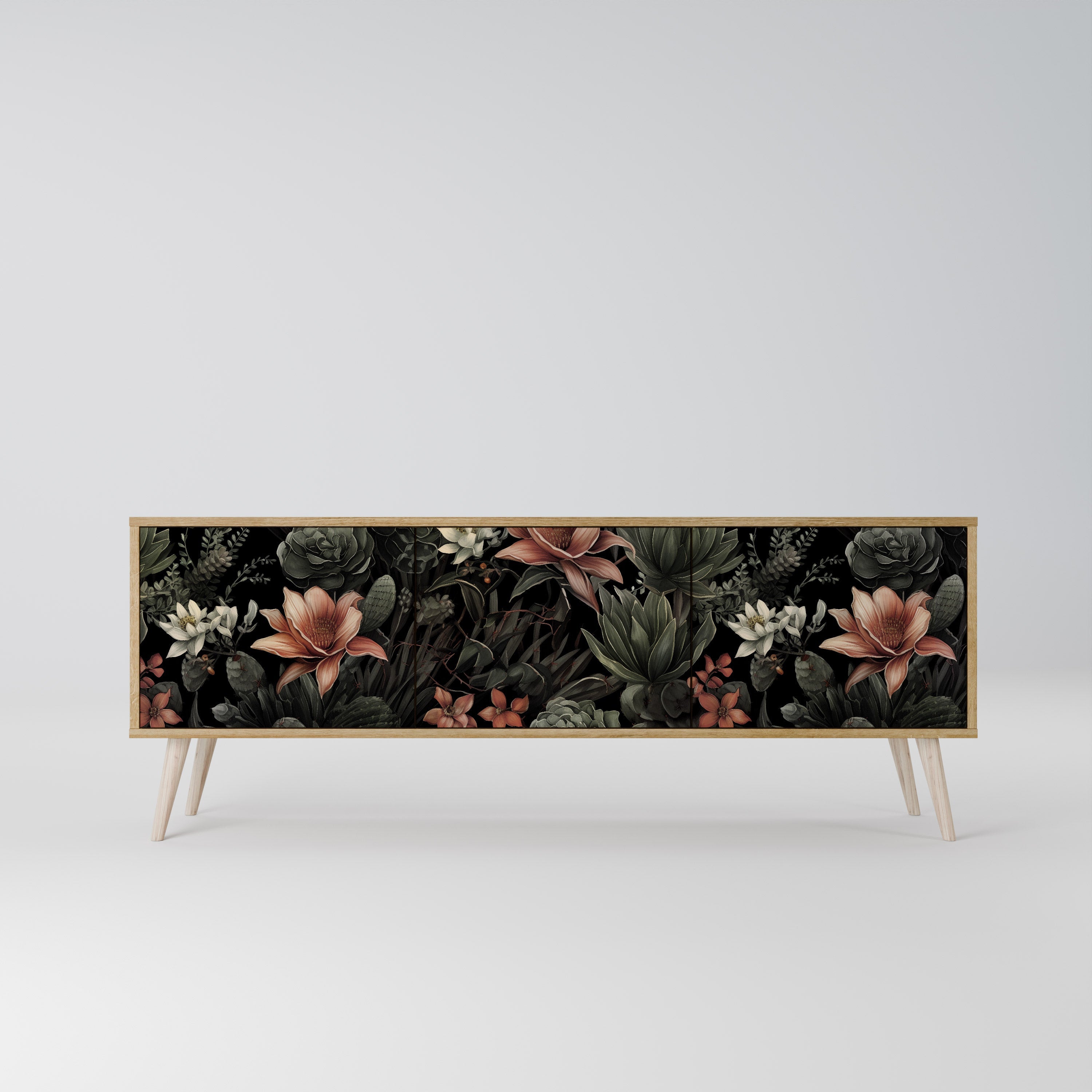 SECRET VERDURE TV-Lowboard mit 3 Türen in Eiche-Optik