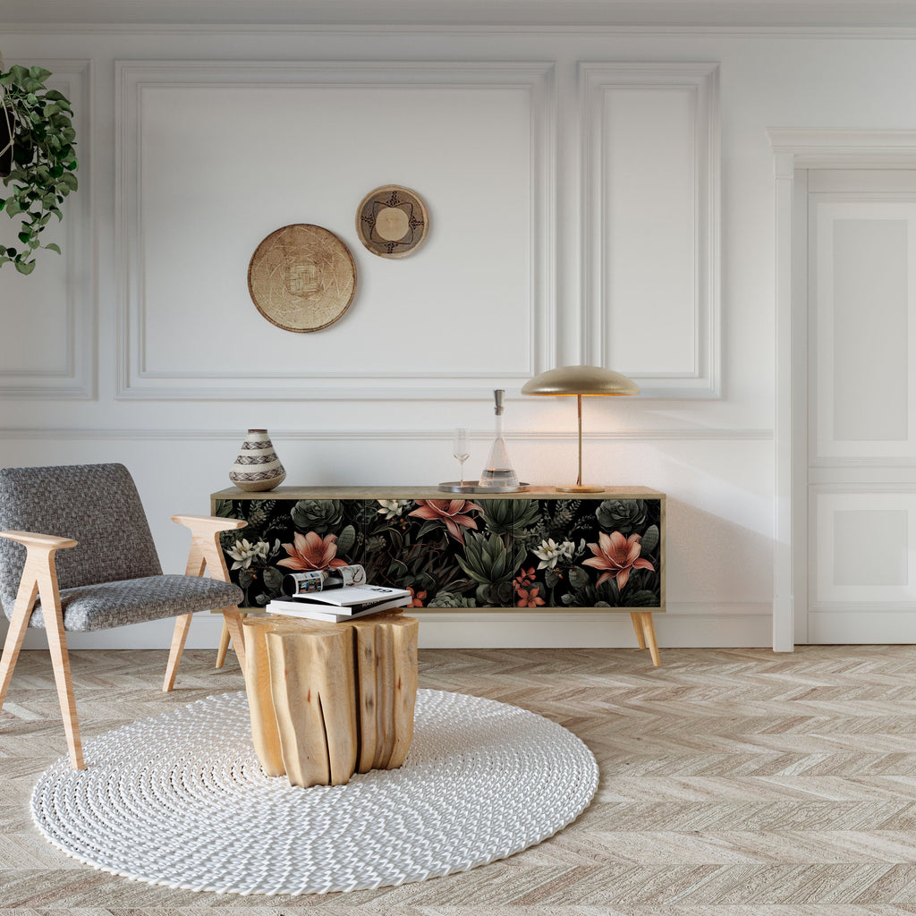 SECRET VERDURE TV-Lowboard mit 3 Türen in Eiche-Optik