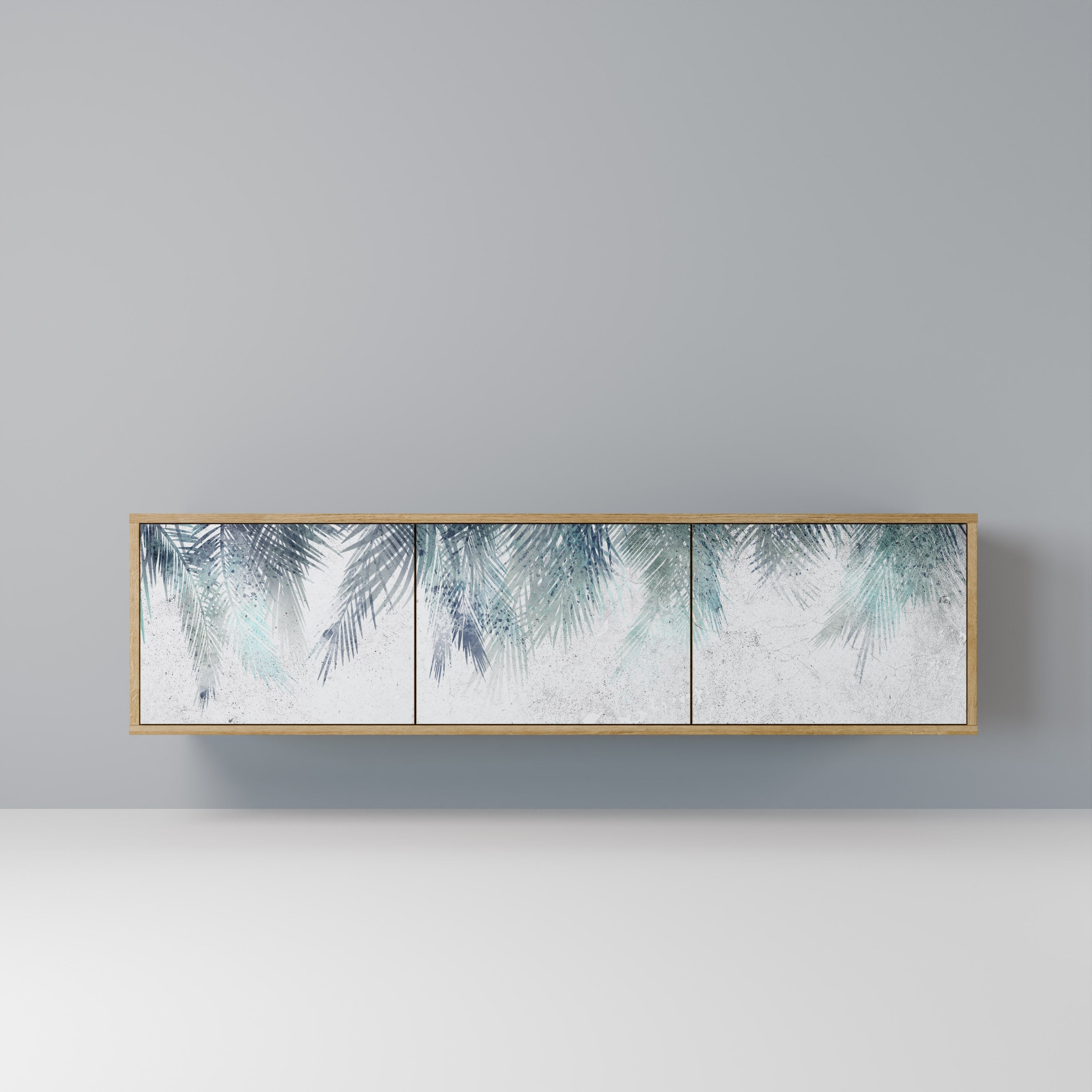 PALM VEIL TV-Lowboard mit 3 Türen in Eiche-Optik