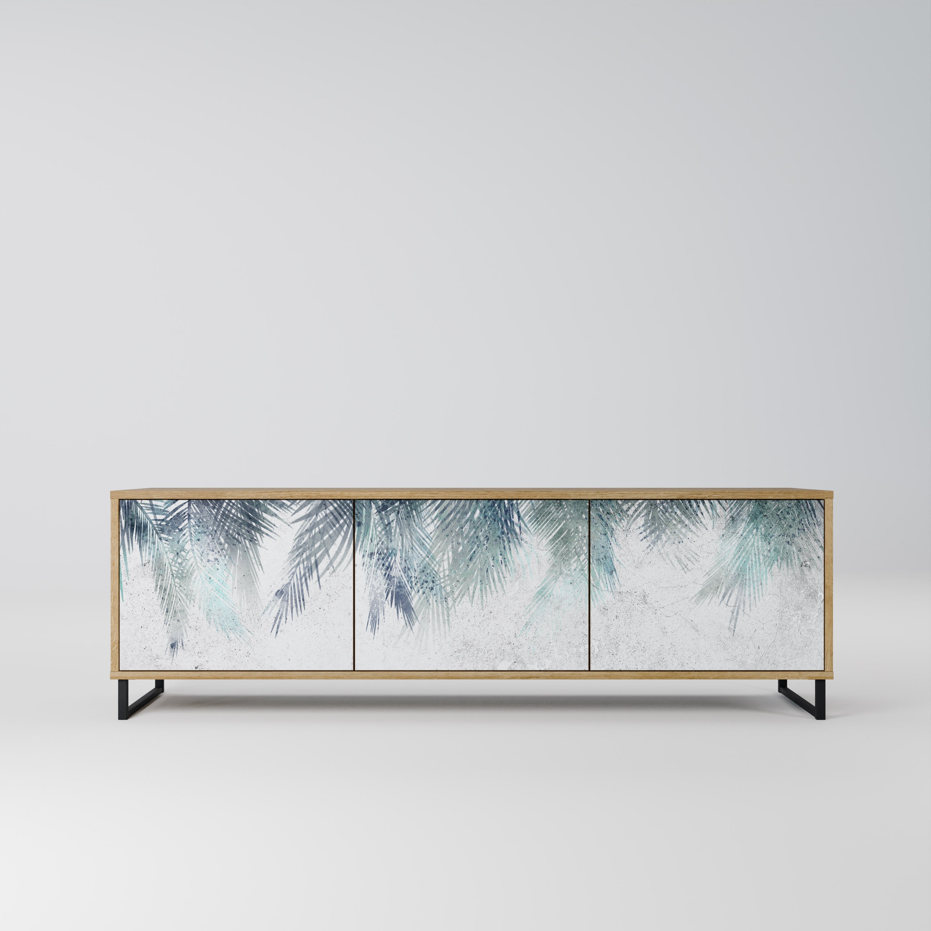 PALM VEIL TV-Lowboard mit 3 Türen in Eiche-Optik