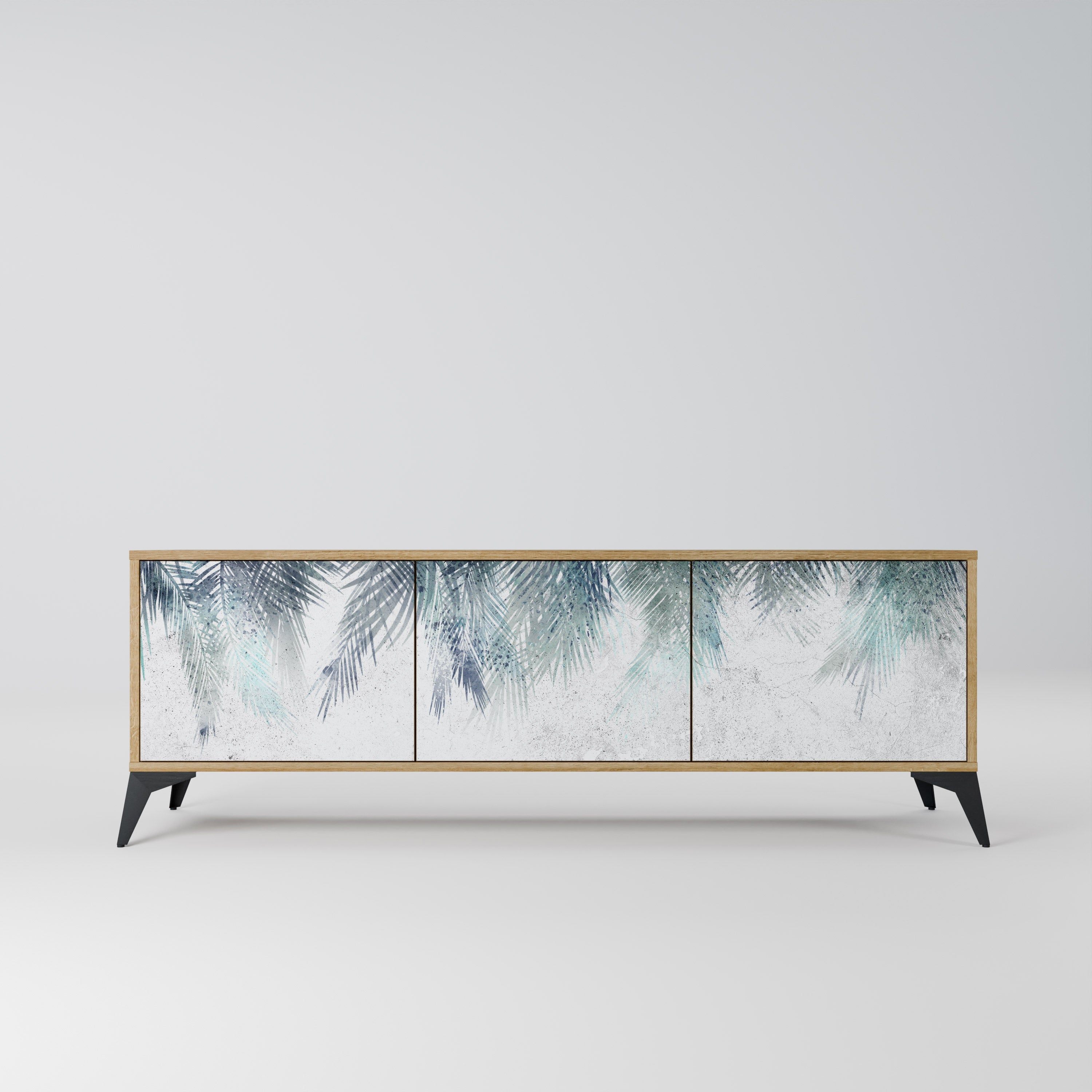 PALM VEIL TV-Lowboard mit 3 Türen in Eiche-Optik