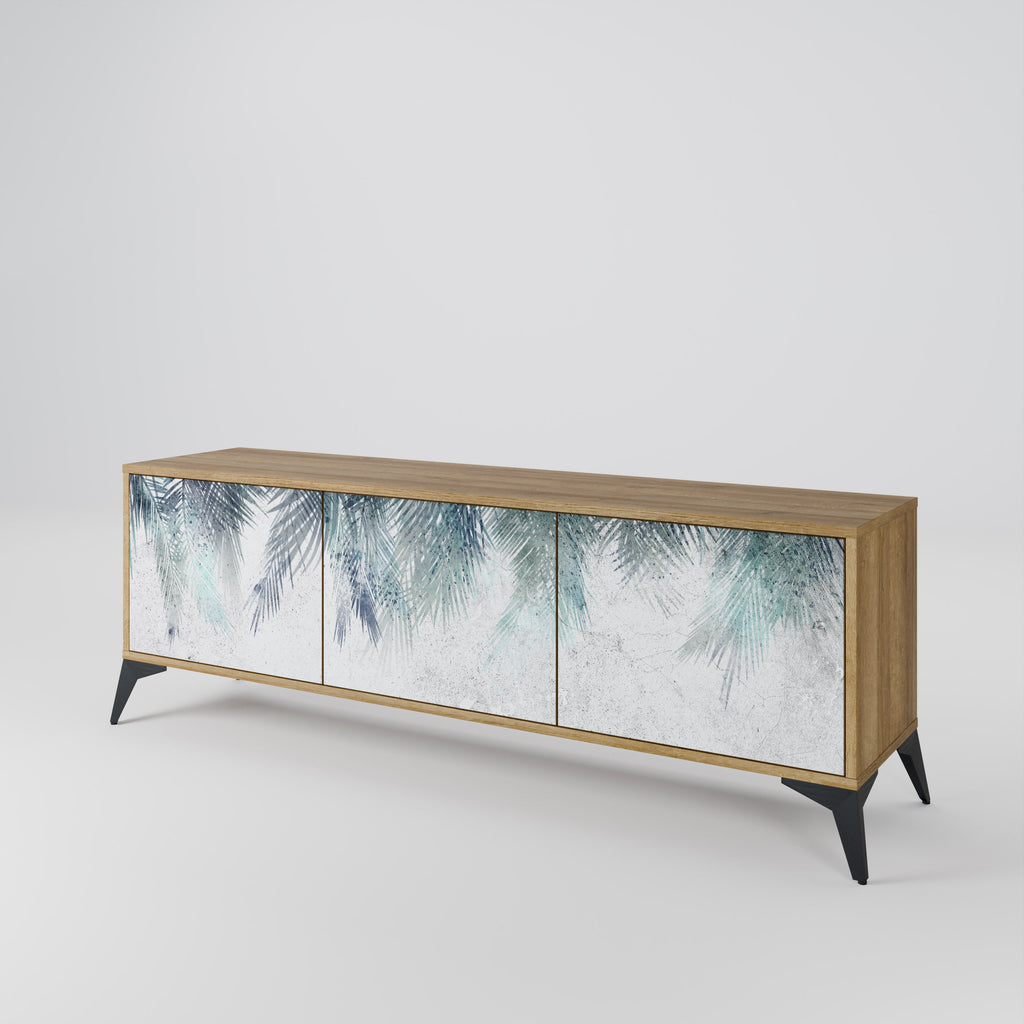 PALM VEIL 3-türiger TV-Ständer in Eichenoptik