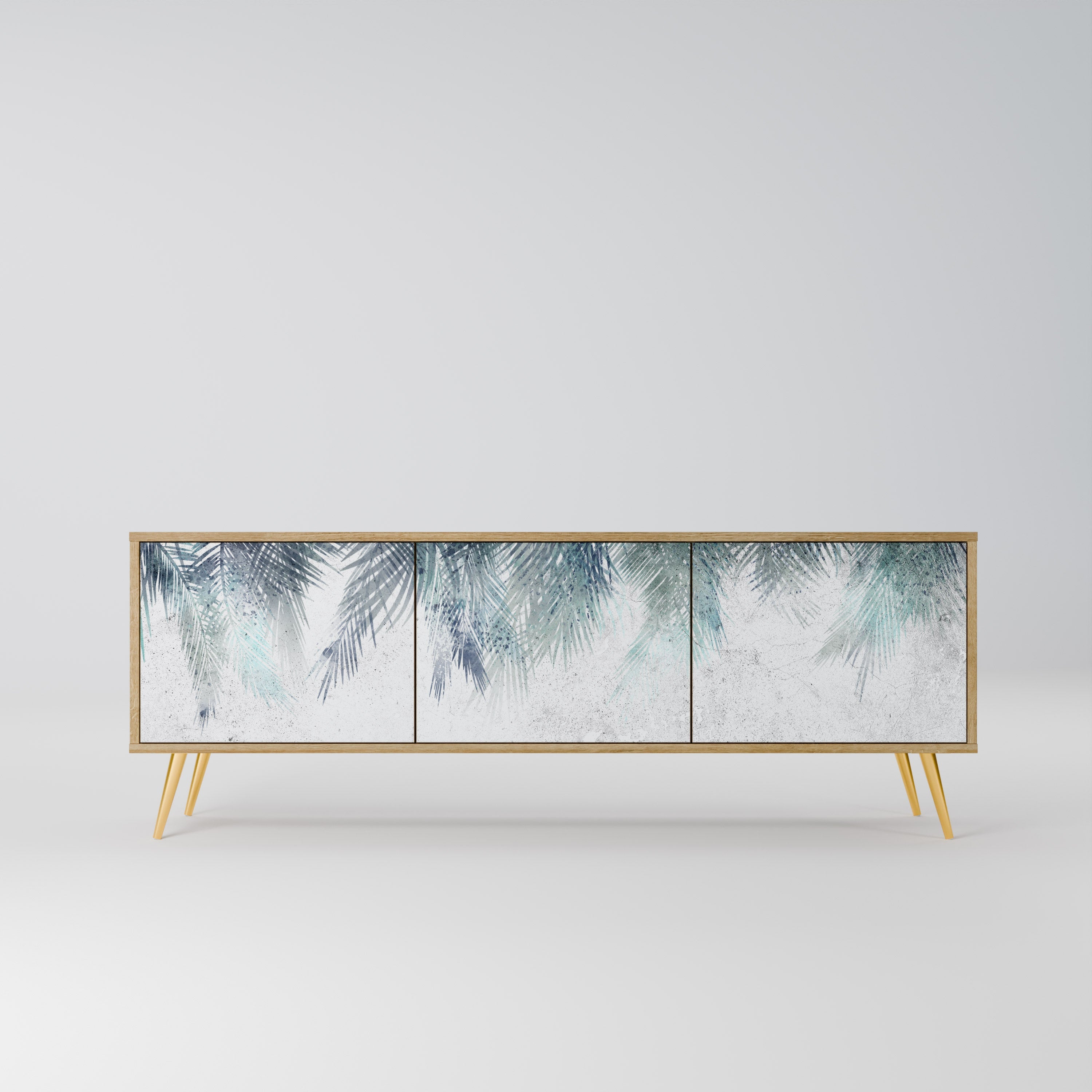 PALM VEIL TV-Lowboard mit 3 Türen in Eiche-Optik