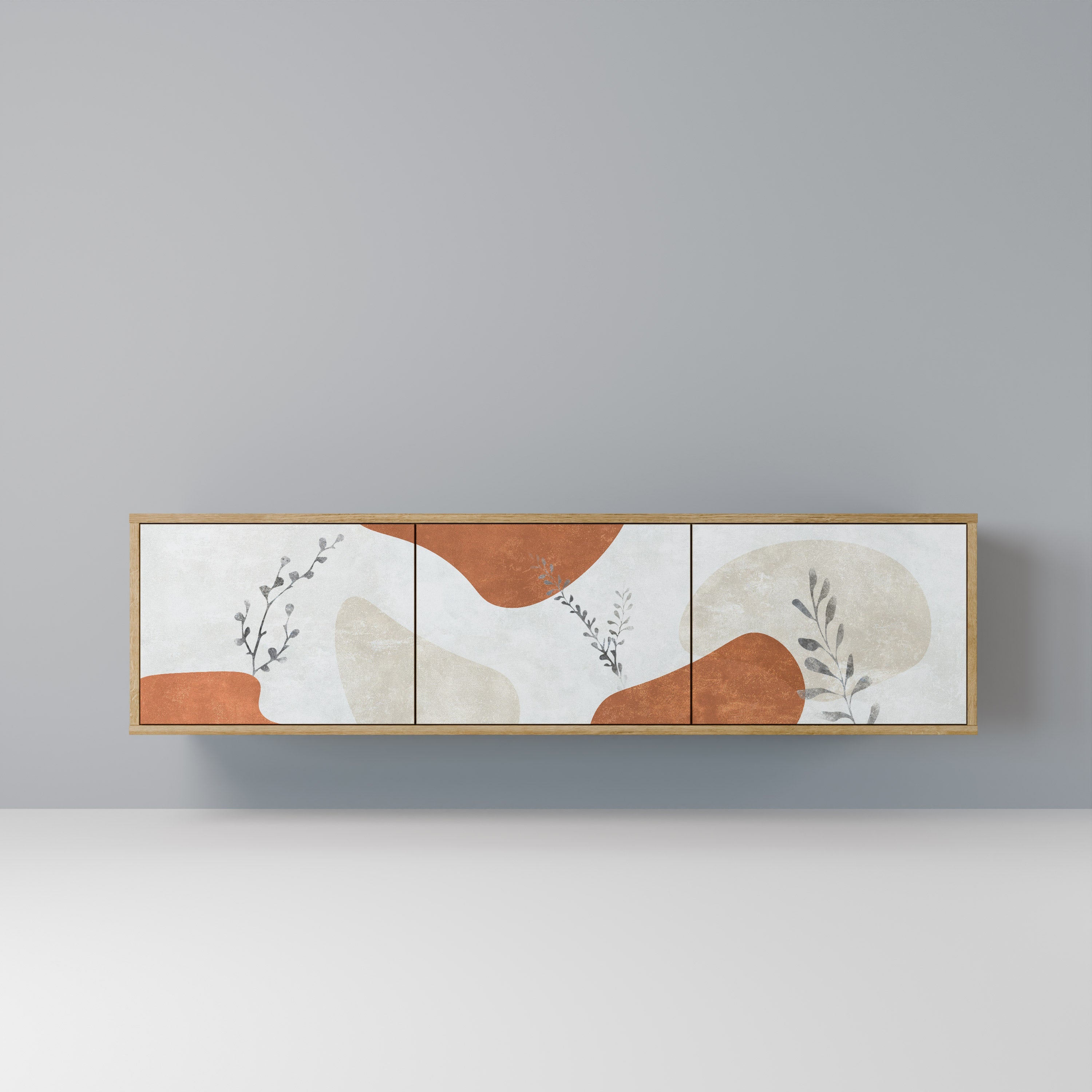 TRANQUIL TWIG TV-Lowboard mit 3 Türen in Eiche-Optik