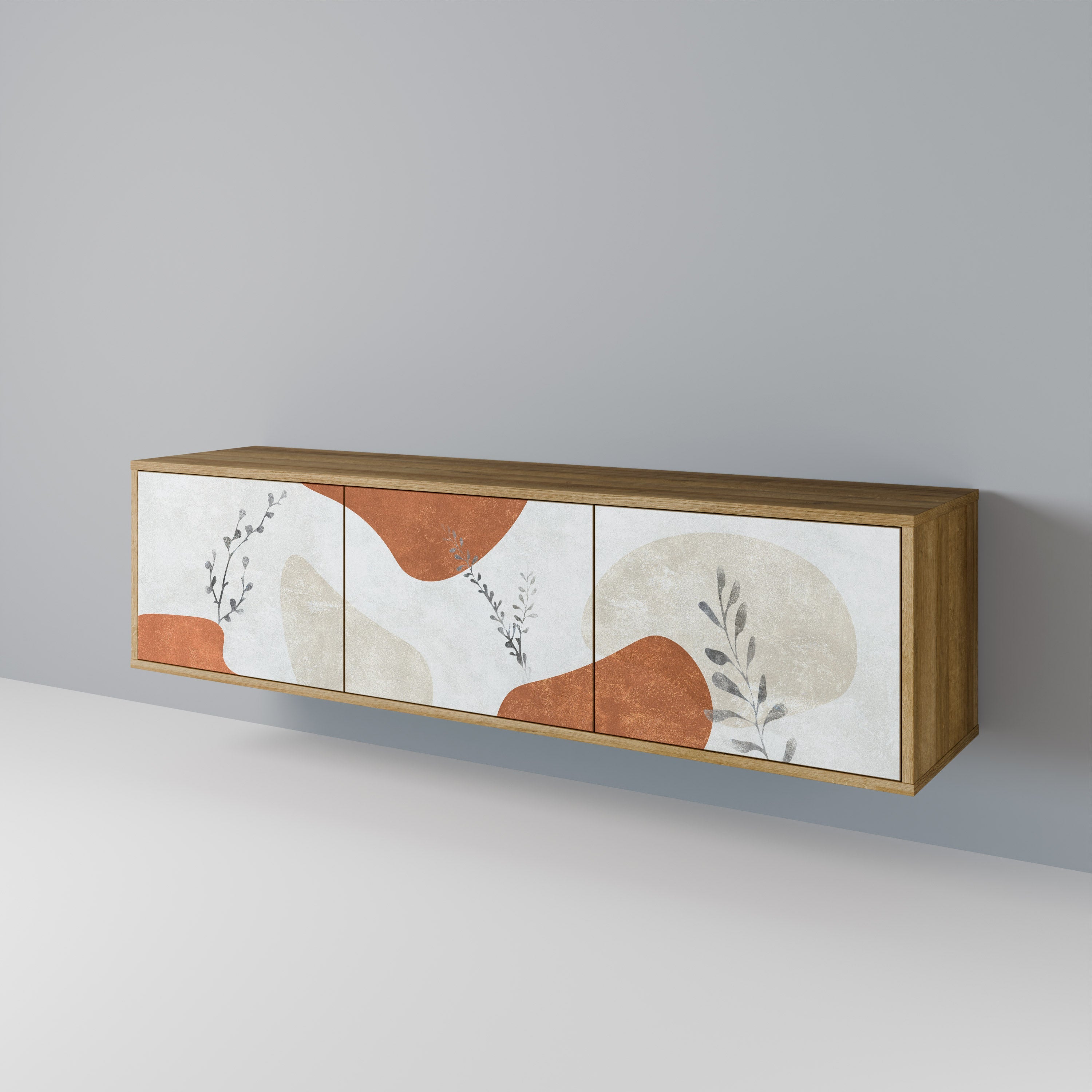 TRANQUIL TWIG TV-Lowboard mit 3 Türen in Eiche-Optik