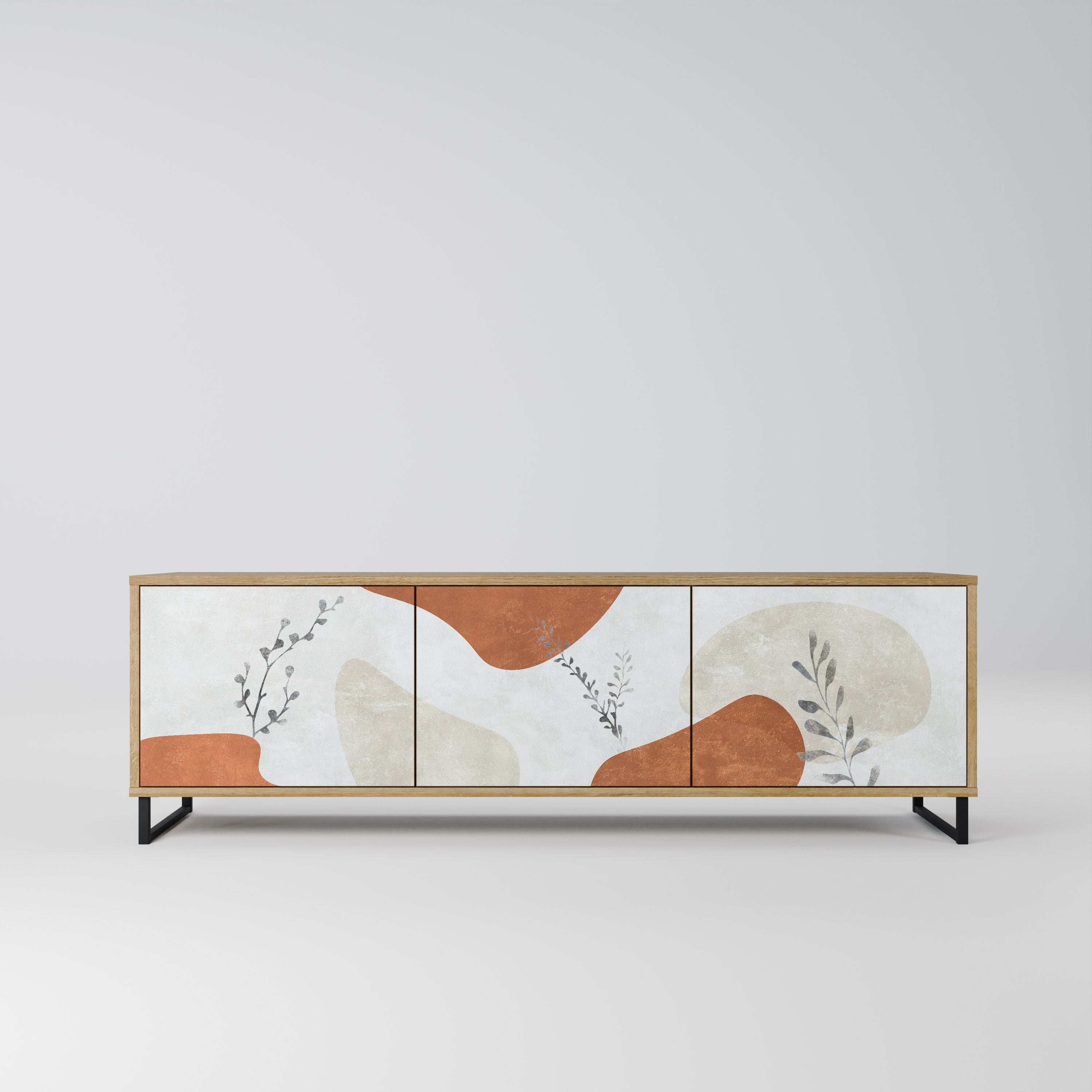 TRANQUIL TWIG TV-Lowboard mit 3 Türen in Eiche-Optik