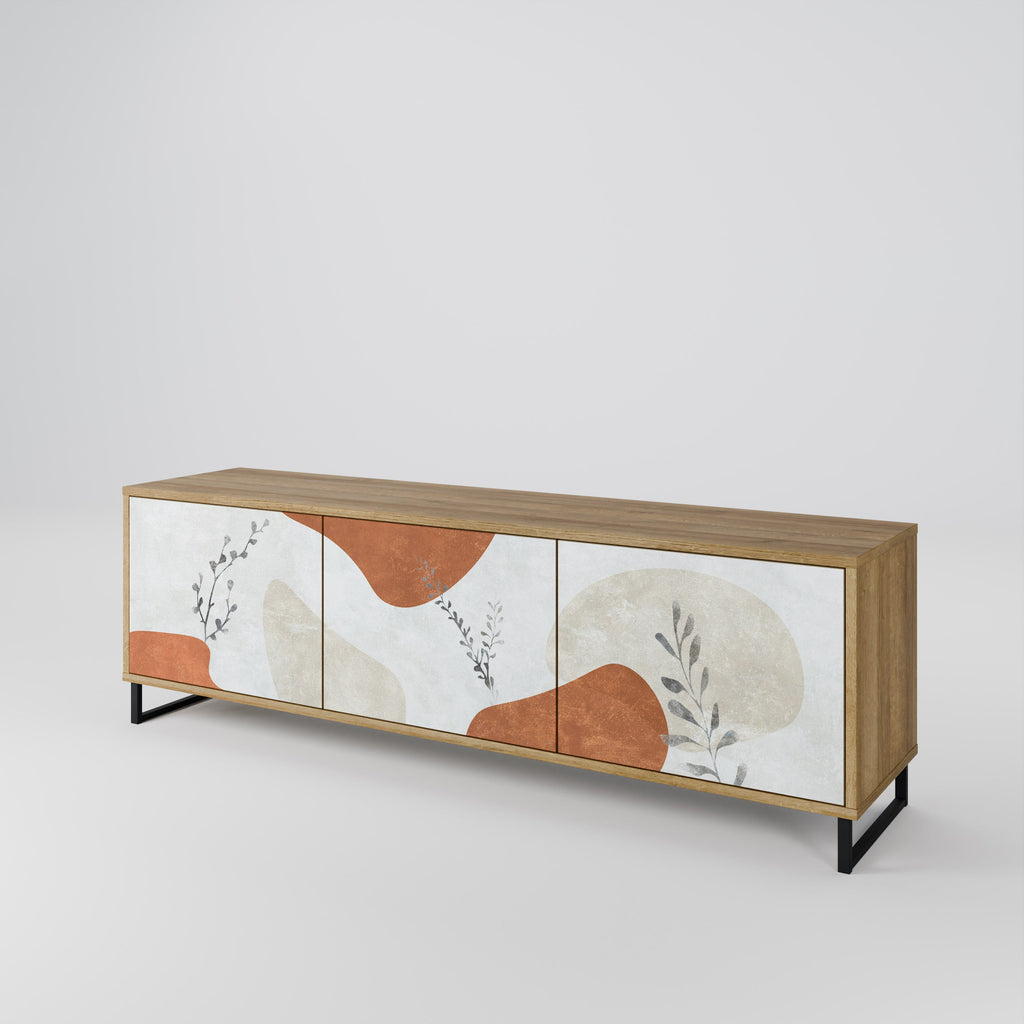 TRANQUIL TWIG TV-Lowboard mit 3 Türen in Eiche-Optik