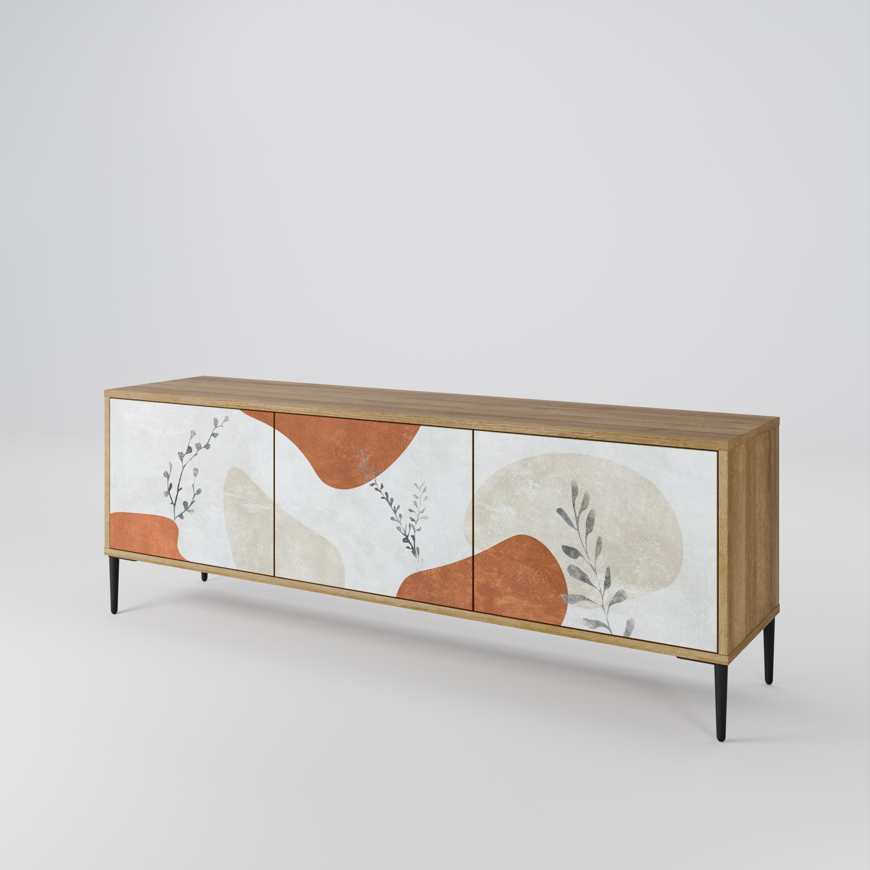 TRANQUIL TWIG TV-Lowboard mit 3 Türen in Eiche-Optik