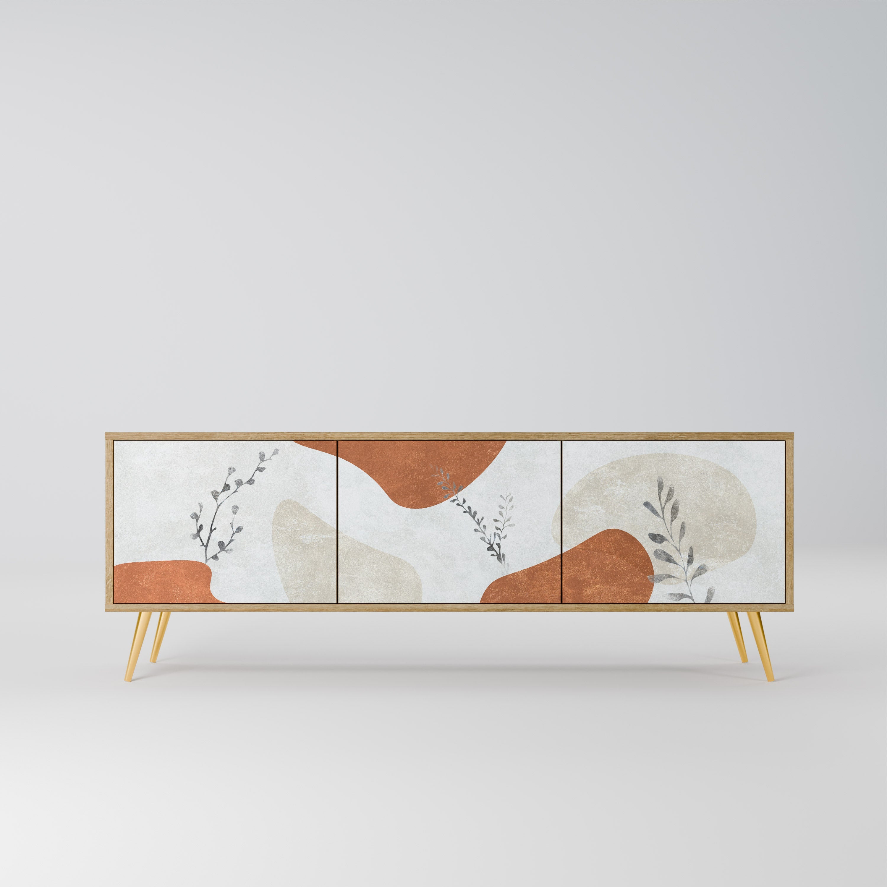 TRANQUIL TWIG TV-Lowboard mit 3 Türen in Eiche-Optik