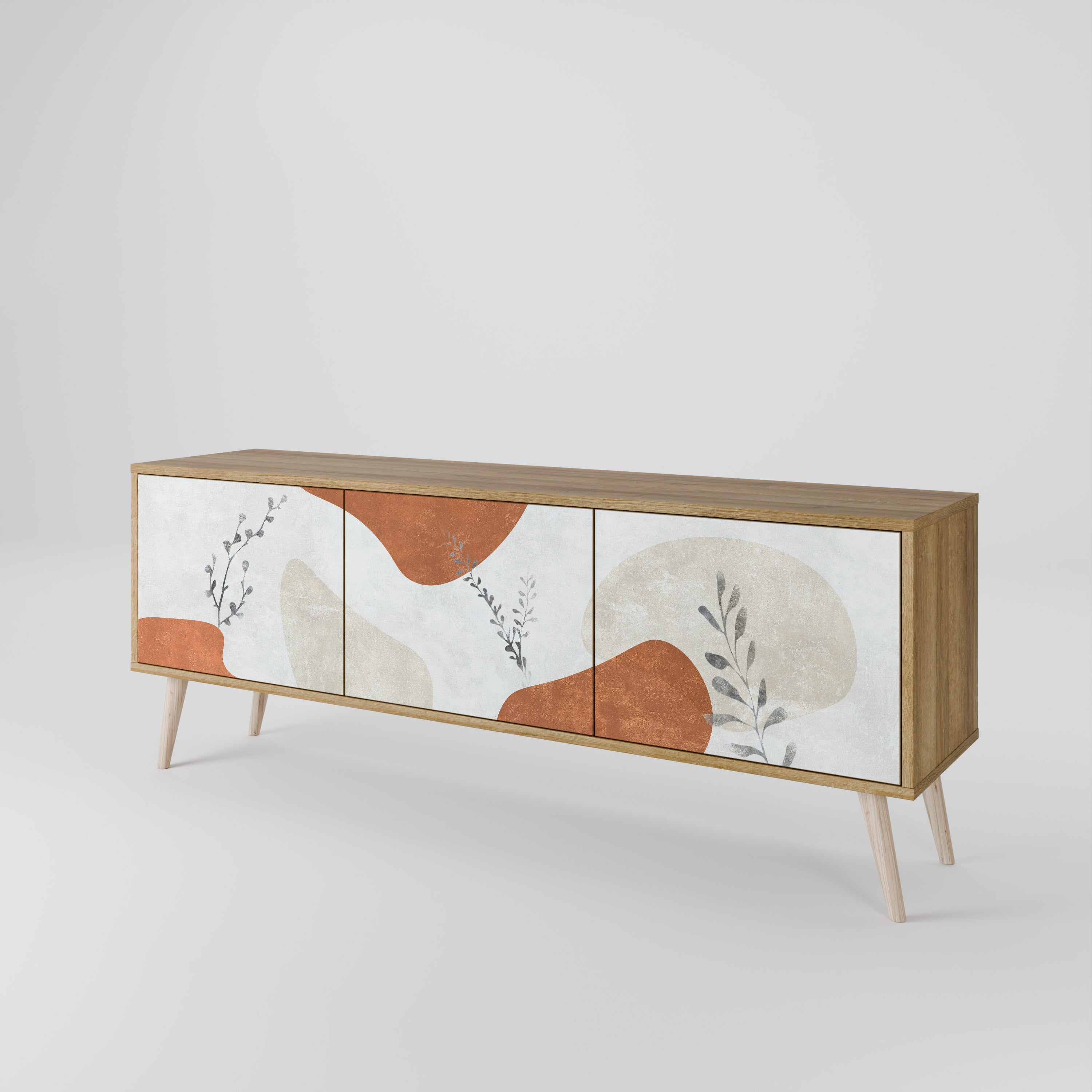 TRANQUIL TWIG TV-Lowboard mit 3 Türen in Eiche-Optik