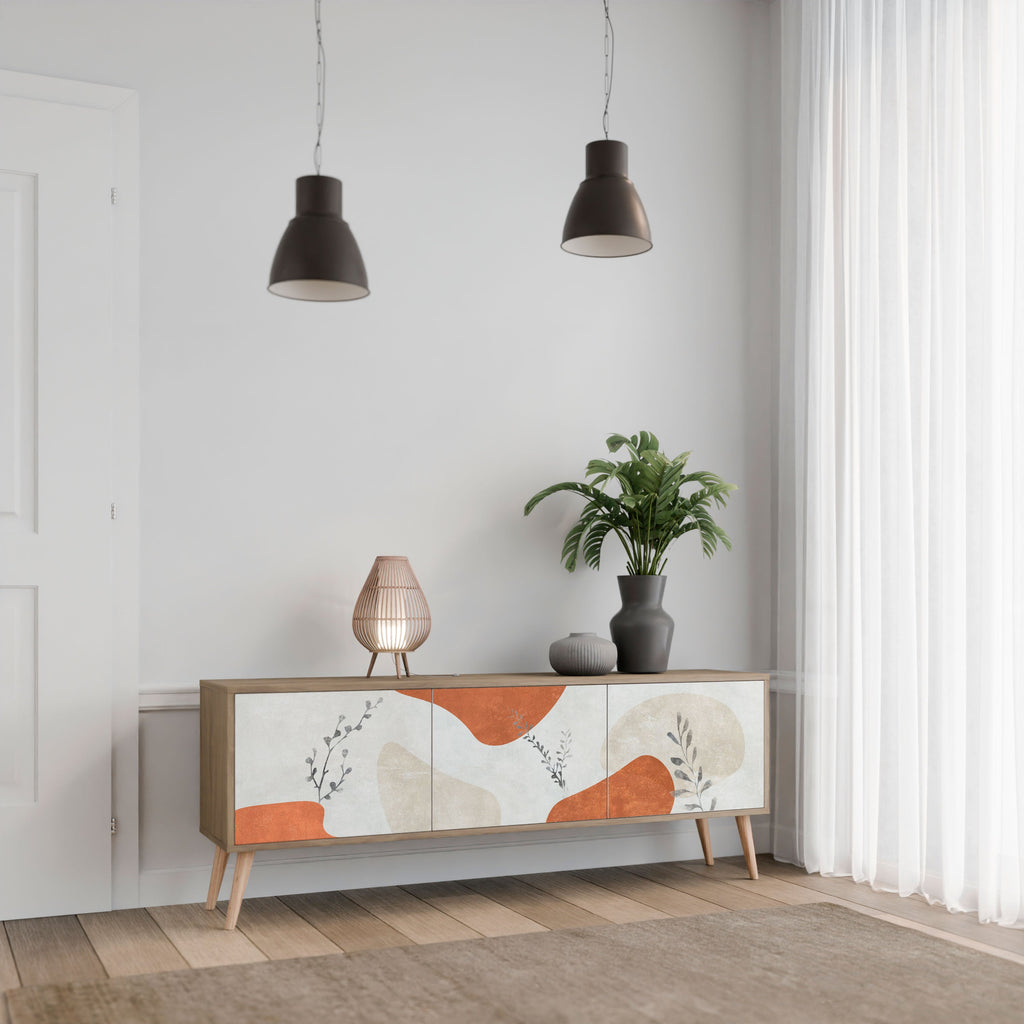 TRANQUIL TWIG TV-Lowboard mit 3 Türen in Eiche-Optik