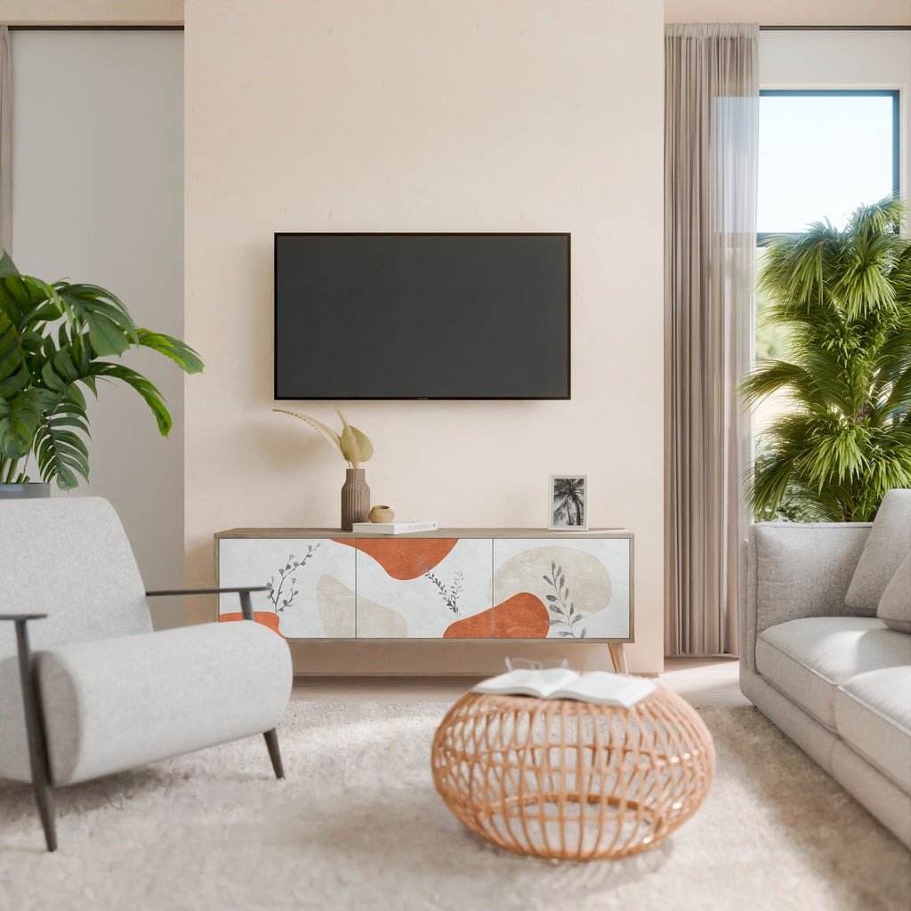 TRANQUIL TWIG TV-Lowboard mit 3 Türen in Eiche-Optik