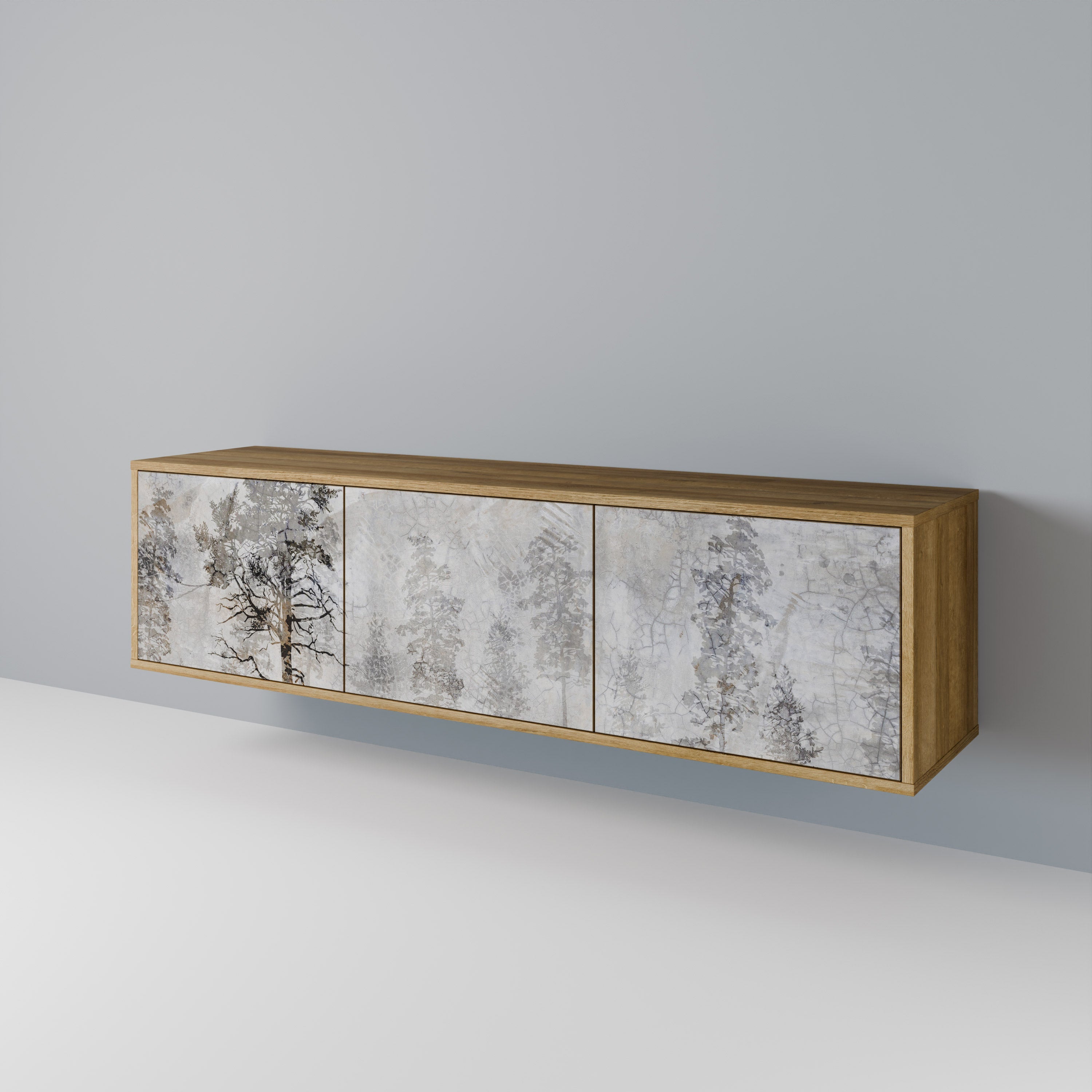 FADE IN THE TREES TV-Lowboard mit 3 Türen in Eiche-Optik