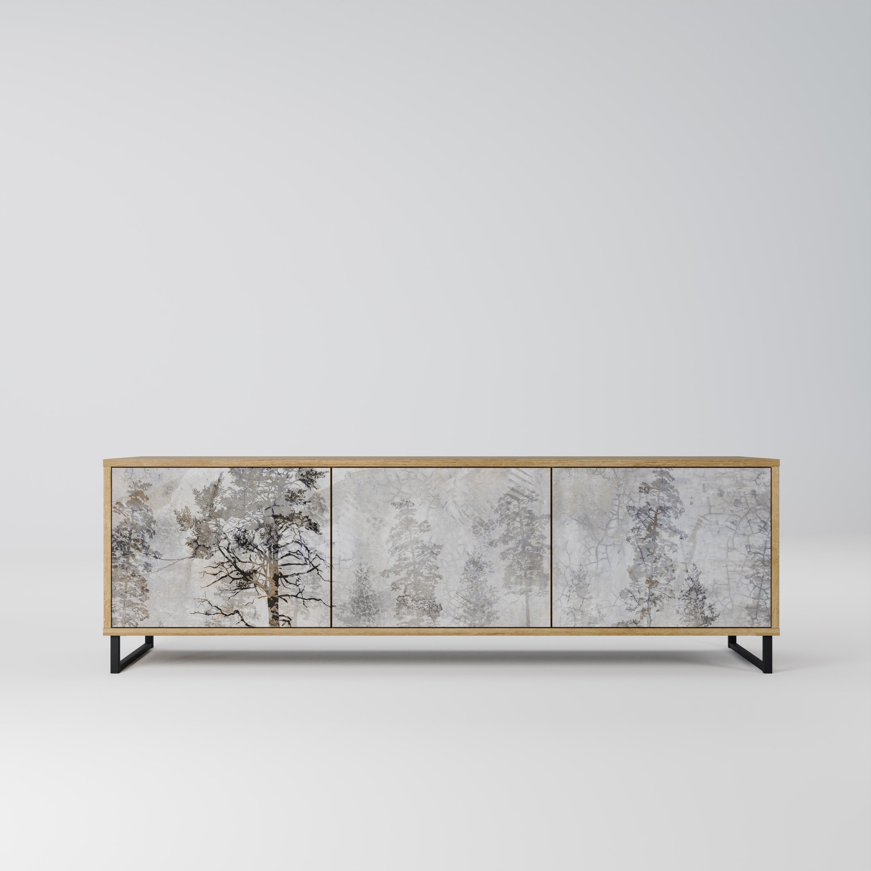 FADE IN THE TREES TV-Lowboard mit 3 Türen in Eiche-Optik