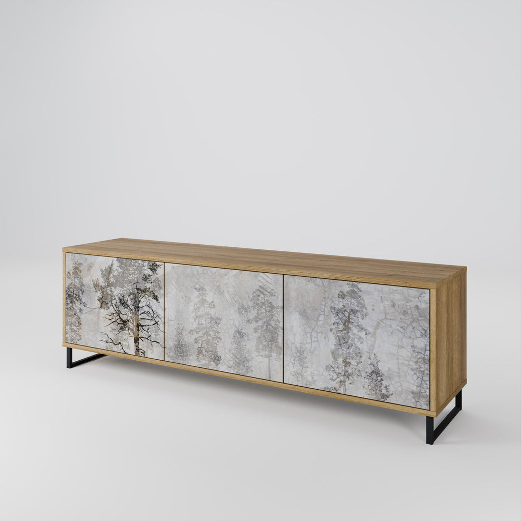 FADE IN THE TREES TV-Lowboard mit 3 Türen in Eiche-Optik