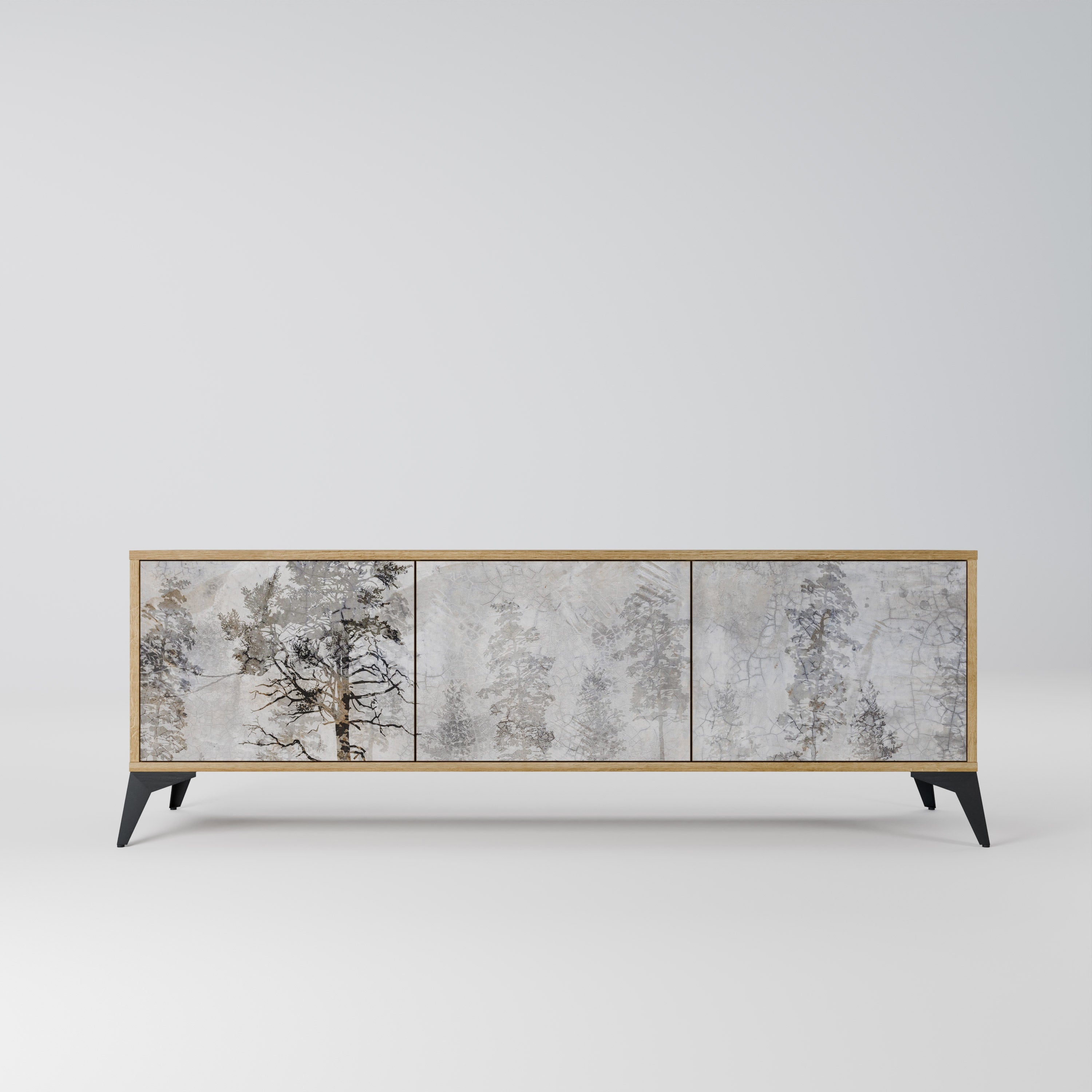 FADE IN THE TREES TV-Lowboard mit 3 Türen in Eiche-Optik