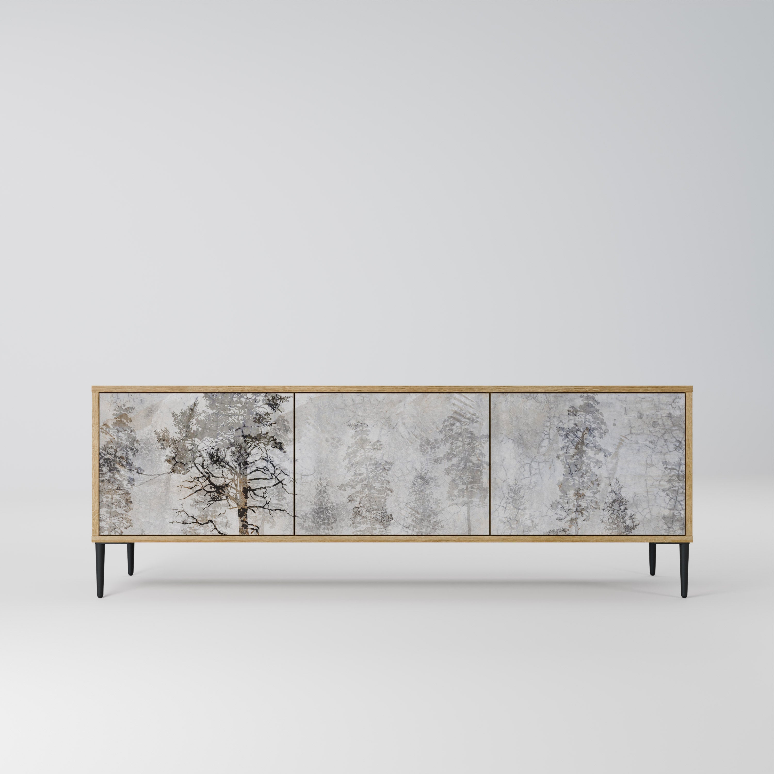 FADE IN THE TREES TV-Lowboard mit 3 Türen in Eiche-Optik