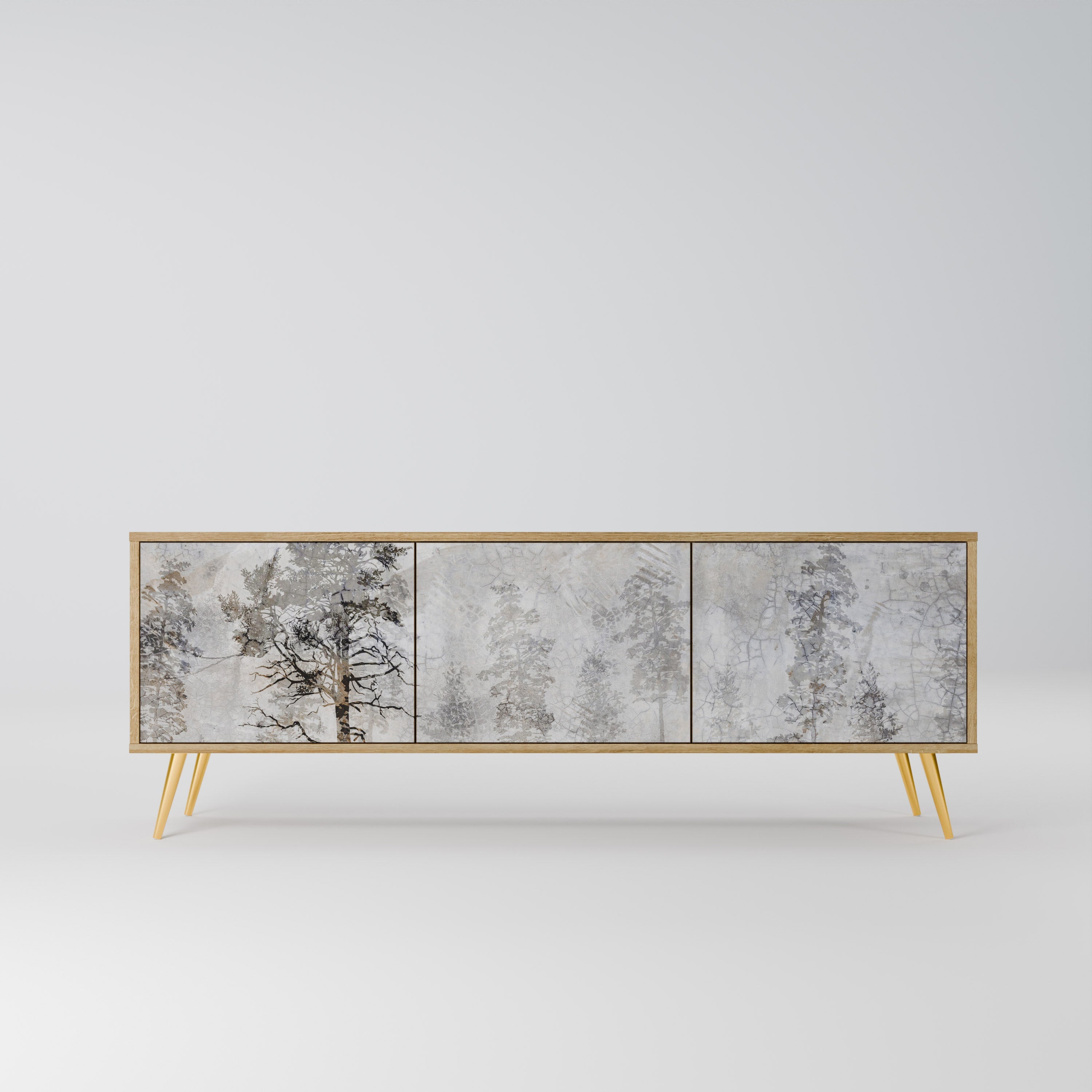 FADE IN THE TREES TV-Lowboard mit 3 Türen in Eiche-Optik