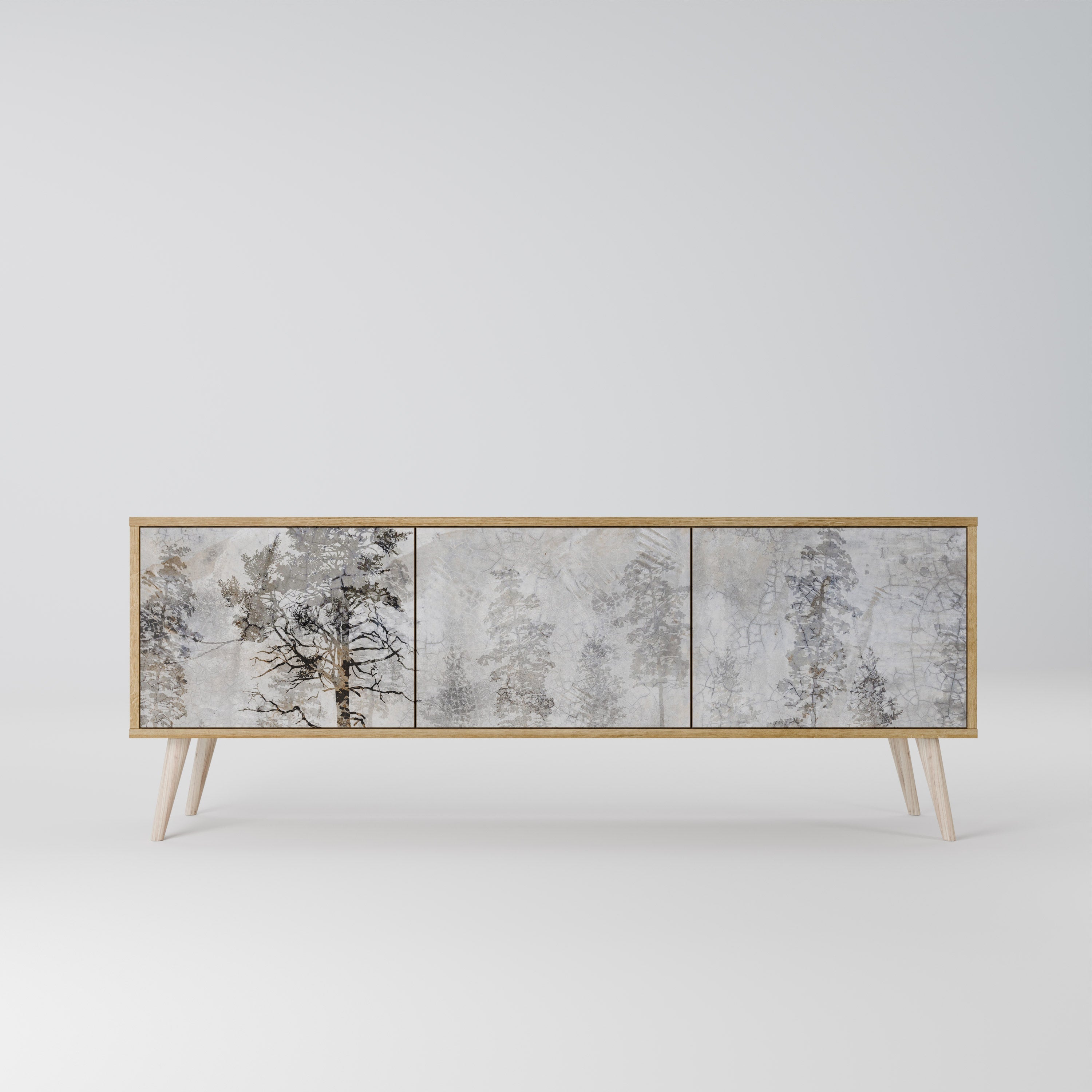 FADE IN THE TREES TV-Lowboard mit 3 Türen in Eiche-Optik