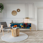 MIDNIGHT BLOSSOM TV-Lowboard mit 3 Türen in Eiche-Optik