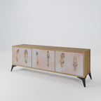 THE DELIQUESCE TV-Lowboard mit 3 Türen in Eiche-Optik