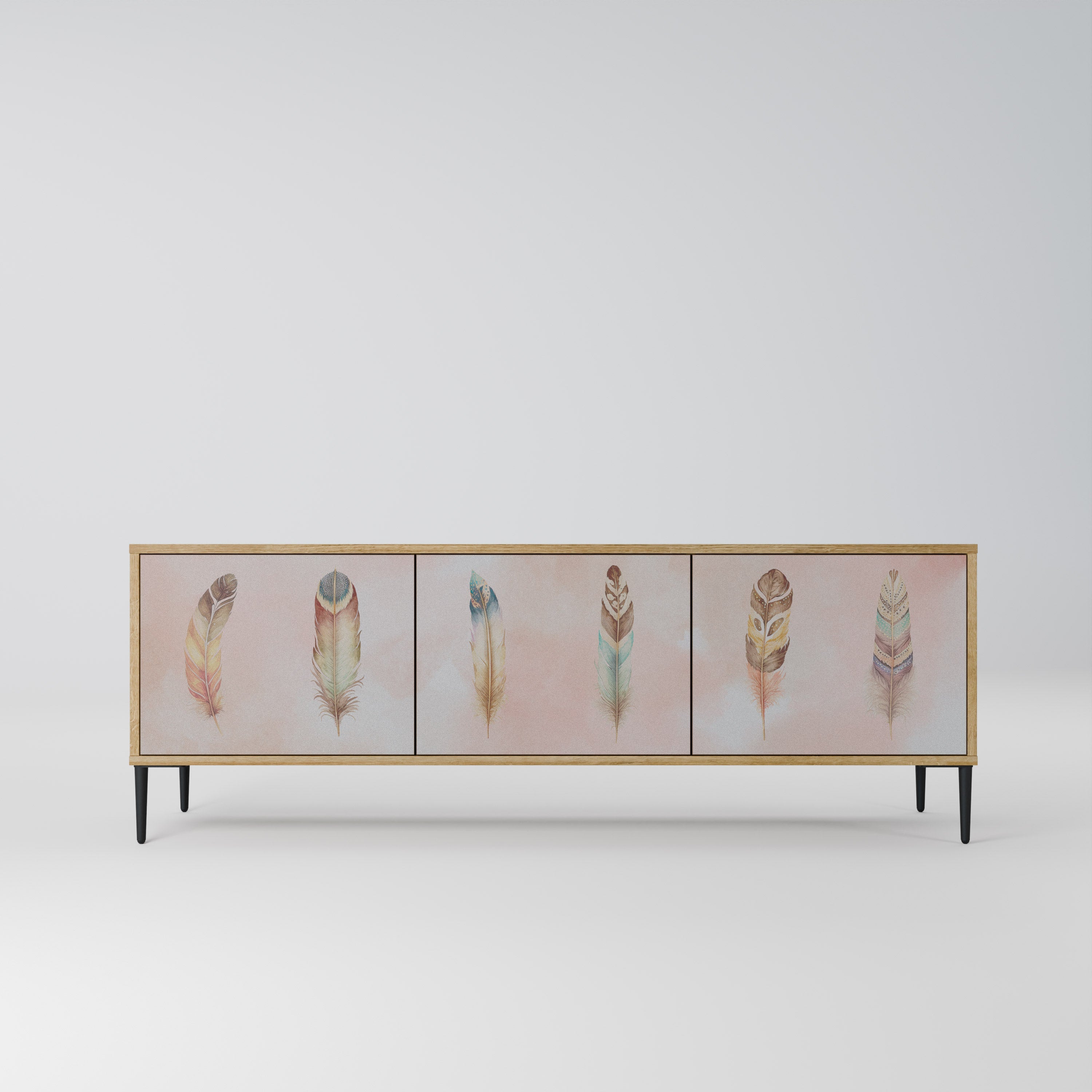 THE DELIQUESCE TV-Lowboard mit 3 Türen in Eiche-Optik