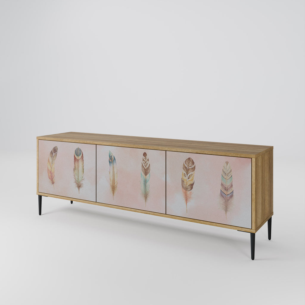 THE DELIQUESCE TV-Lowboard mit 3 Türen in Eiche-Optik