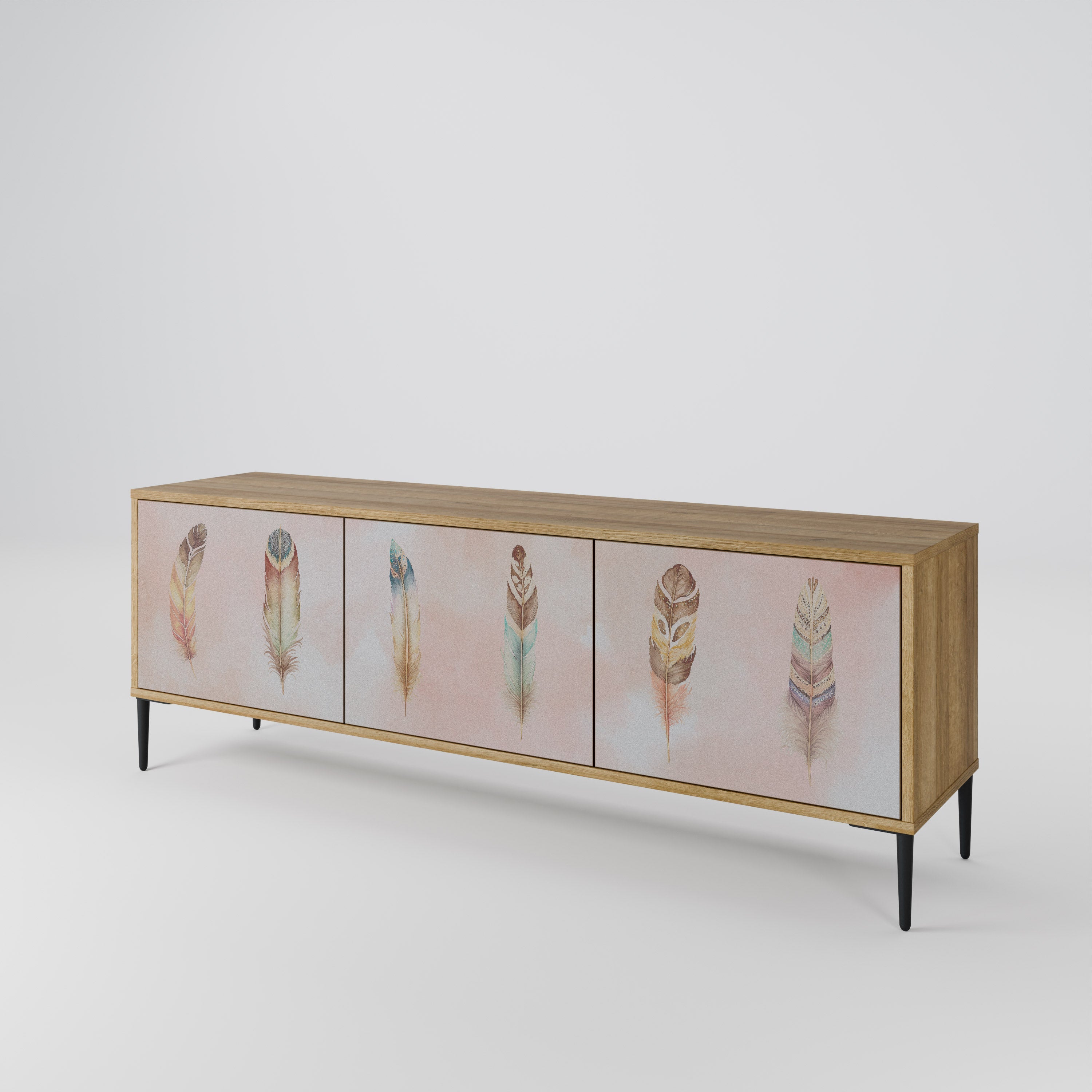 THE DELIQUESCE TV-Lowboard mit 3 Türen in Eiche-Optik