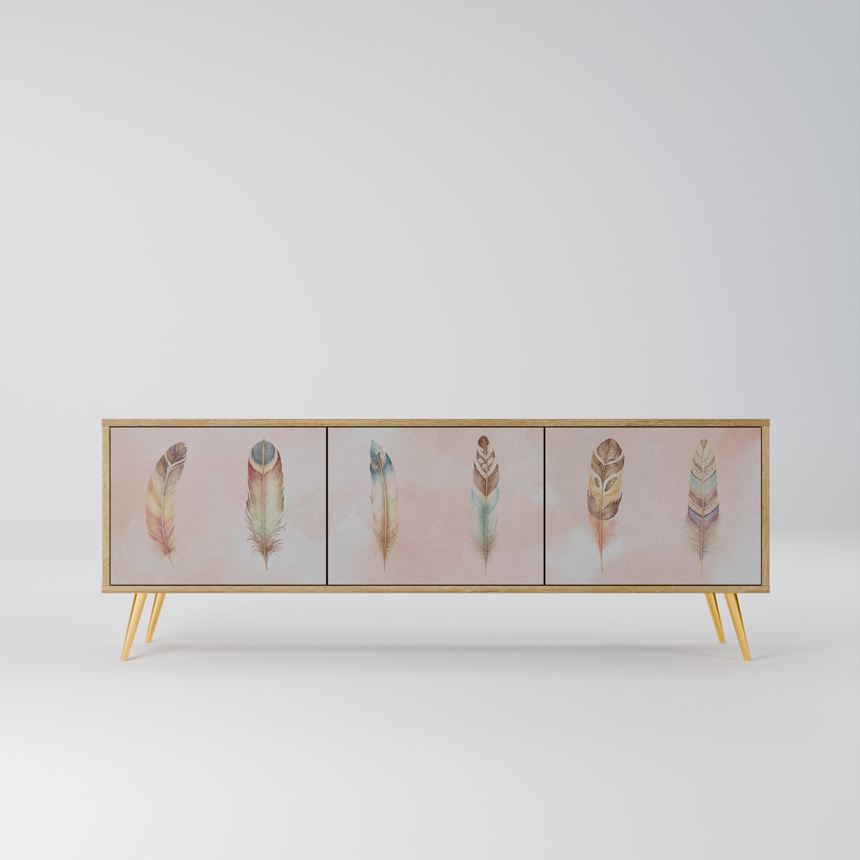 THE DELIQUESCE TV-Lowboard mit 3 Türen in Eiche-Optik