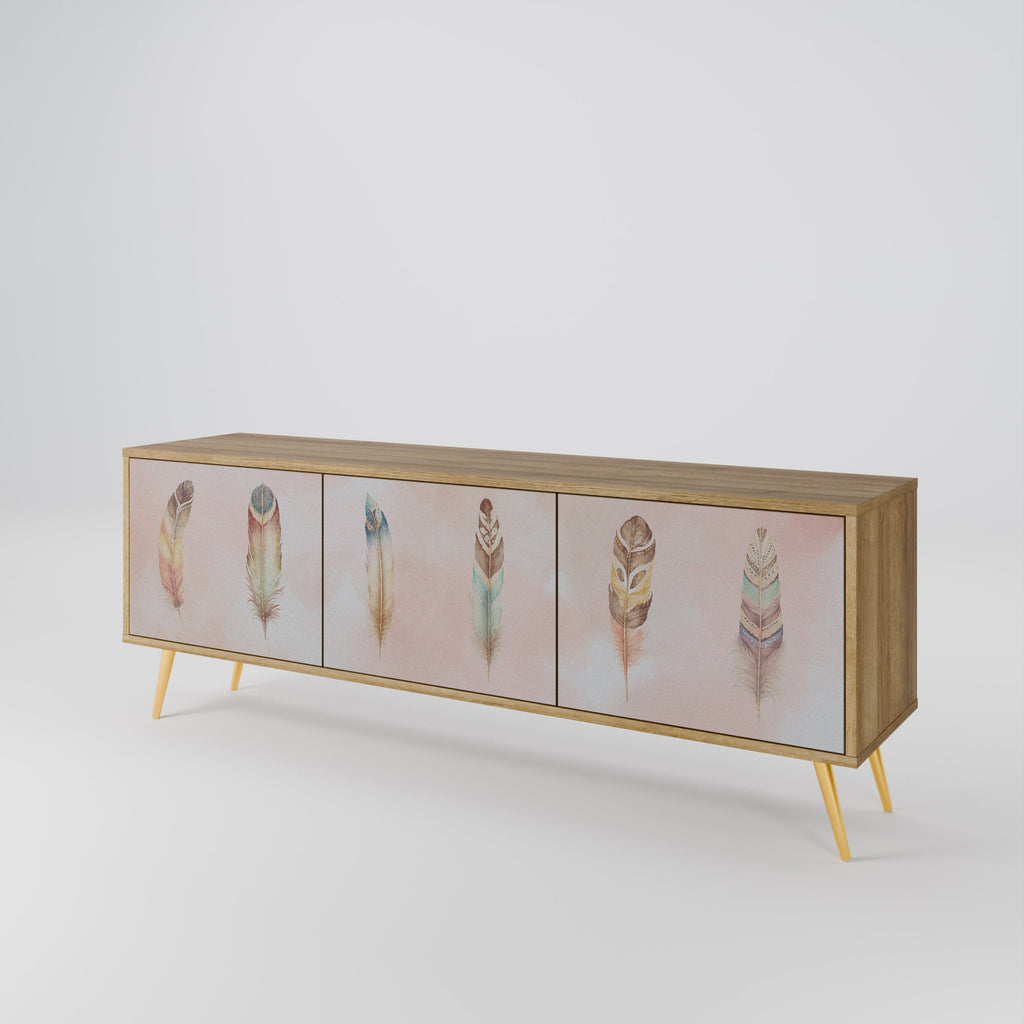 THE DELIQUESCE TV-Lowboard mit 3 Türen in Eiche-Optik