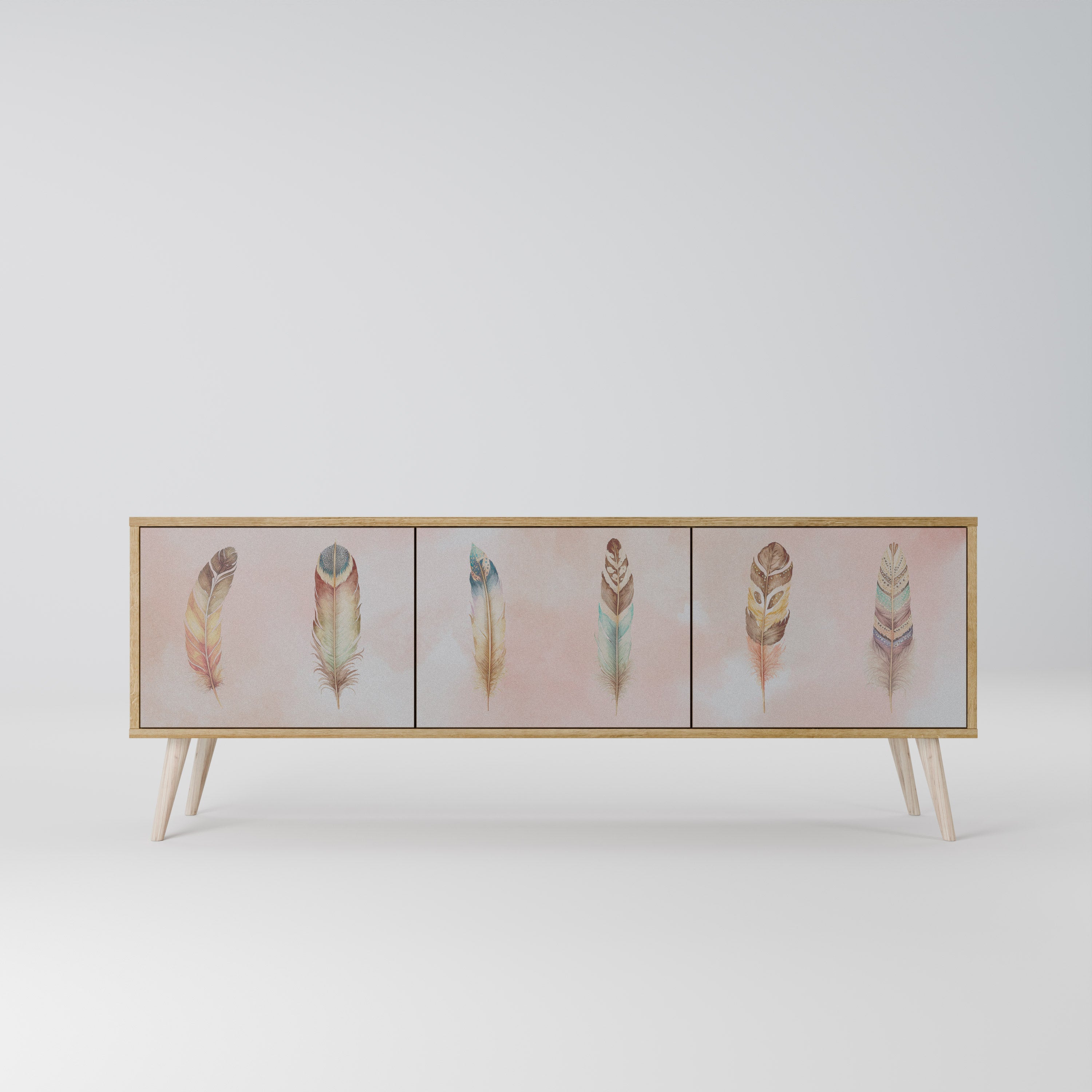 THE DELIQUESCE TV-Lowboard mit 3 Türen in Eiche-Optik