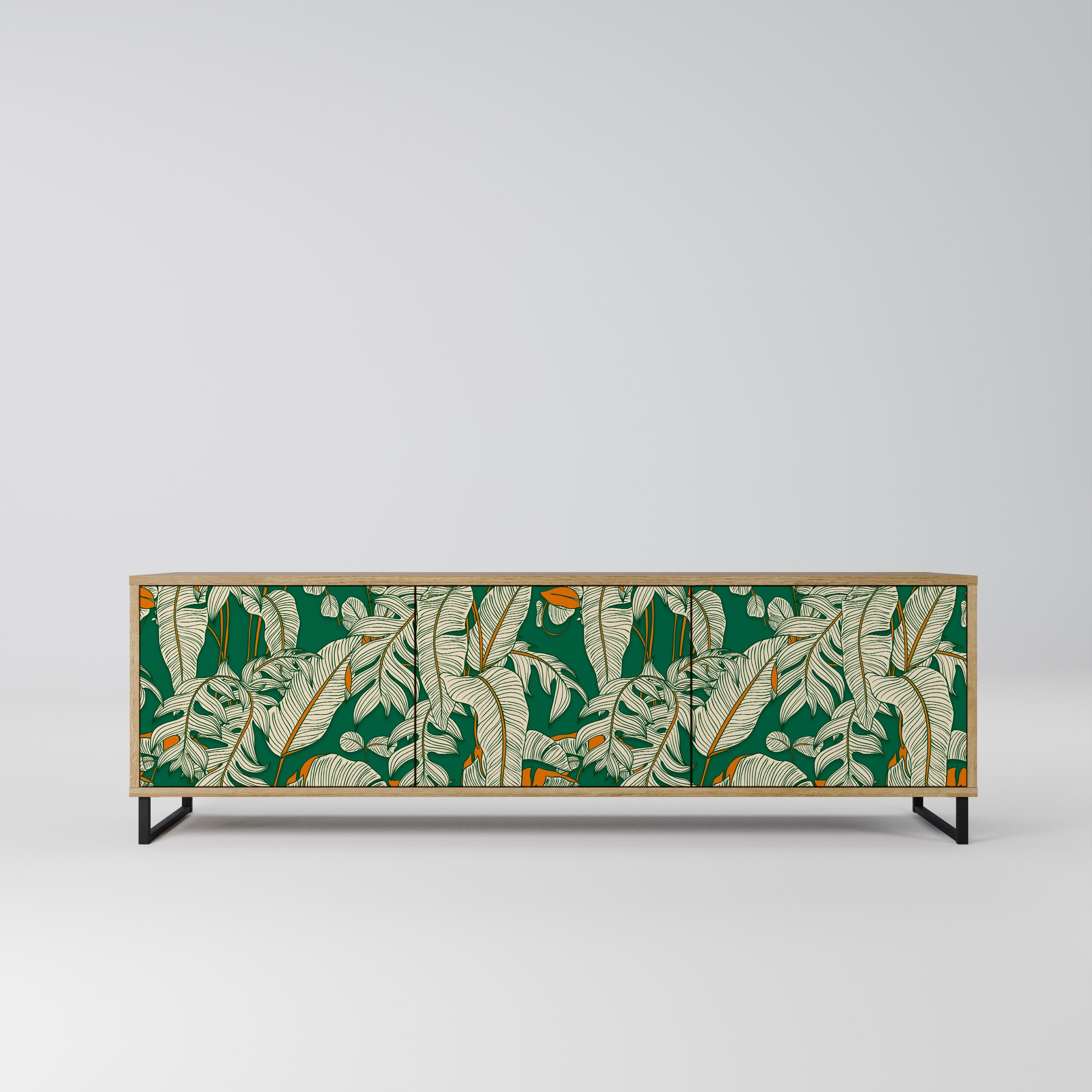 VERDANT PLEASURES TV-Lowboard mit 3 Türen in Eiche-Optik