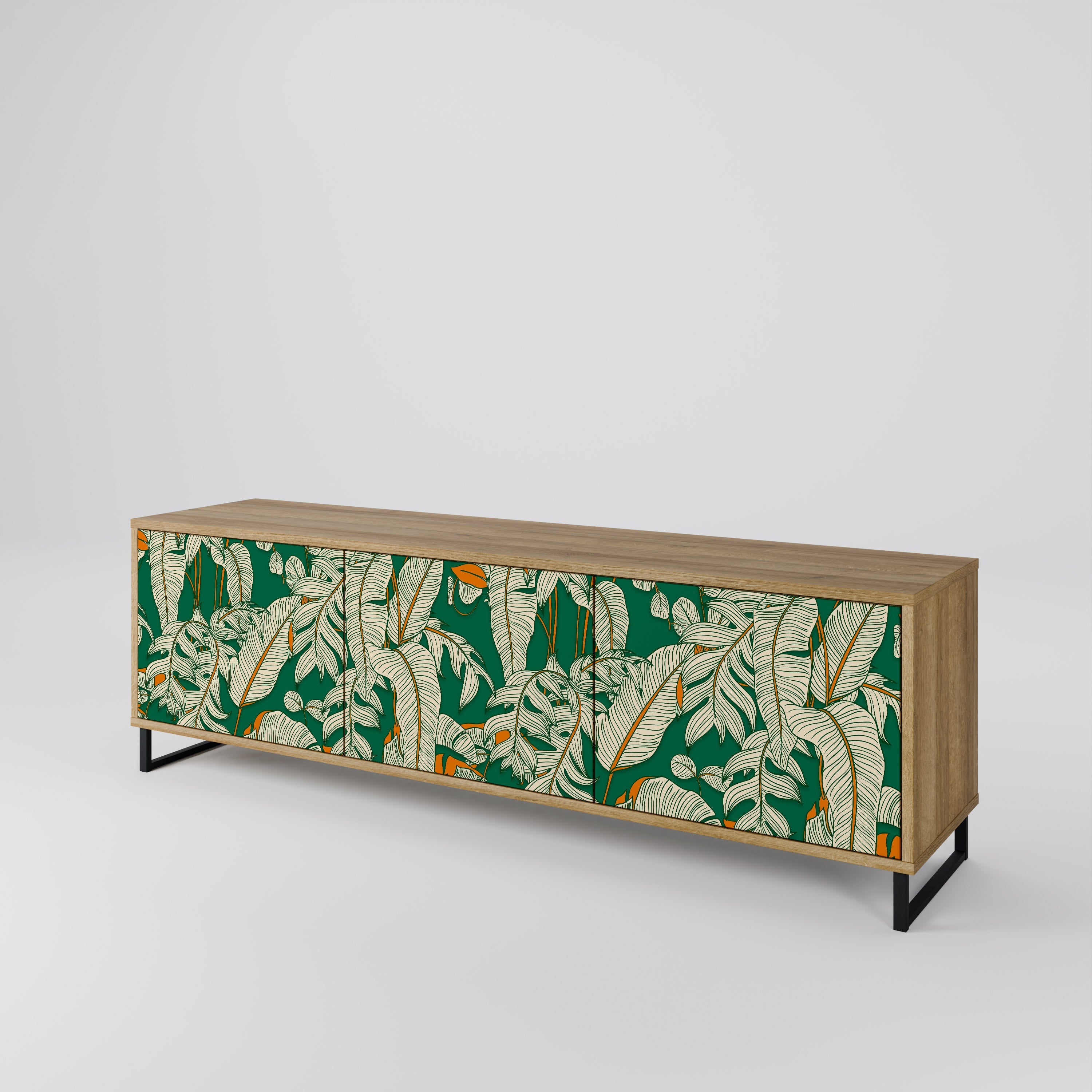 VERDANT PLEASURES TV-Lowboard mit 3 Türen in Eiche-Optik