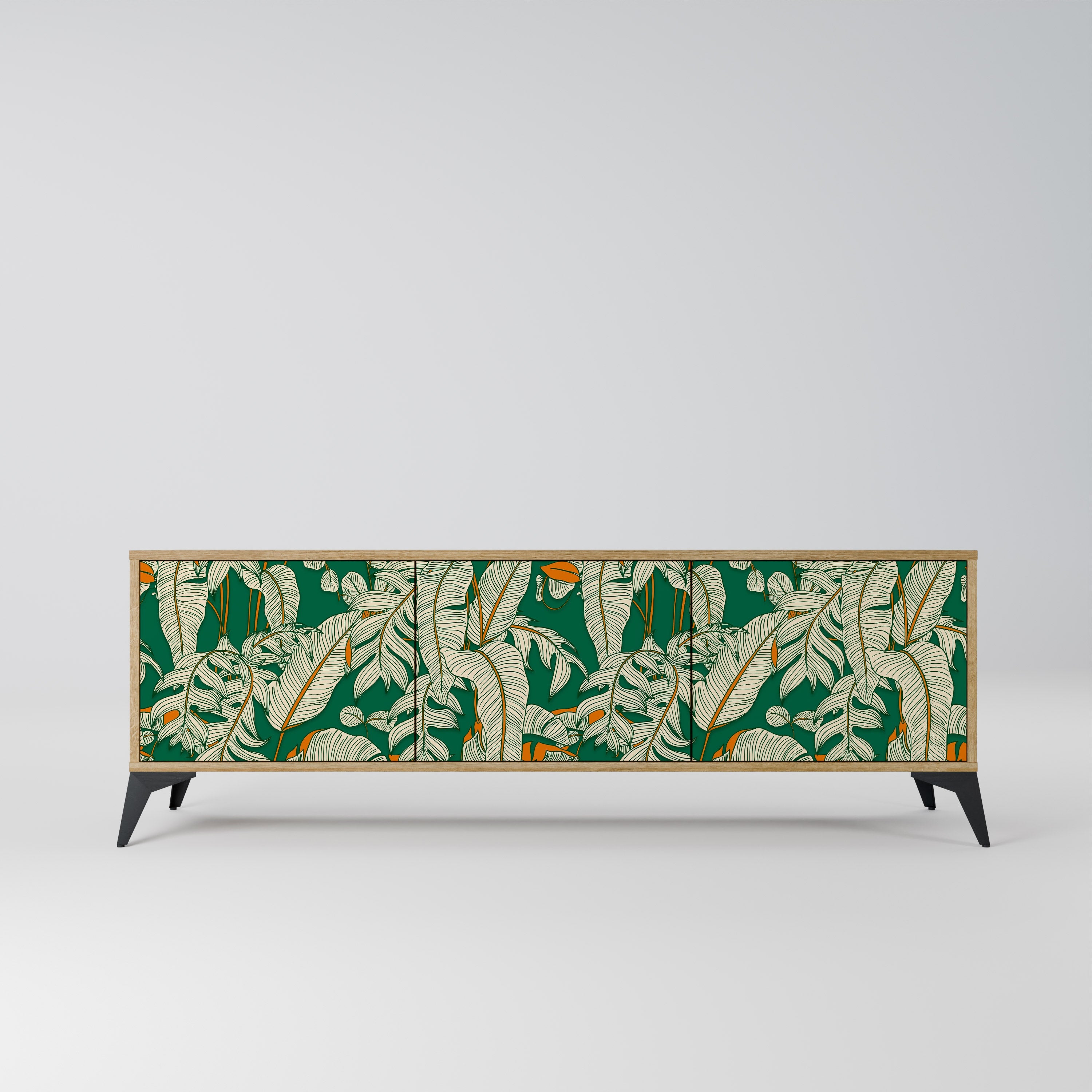 VERDANT PLEASURES TV-Lowboard mit 3 Türen in Eiche-Optik