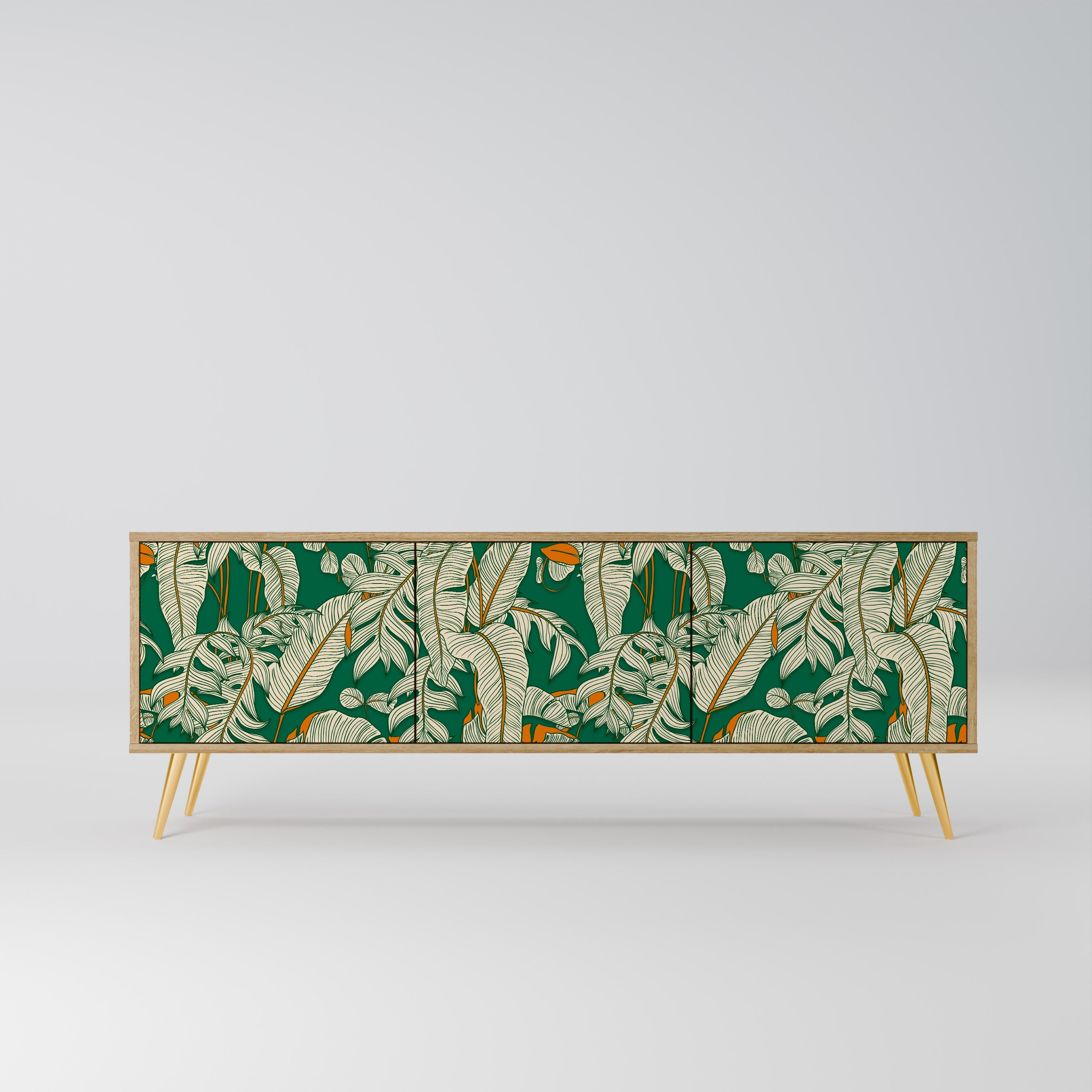 VERDANT PLEASURES TV-Lowboard mit 3 Türen in Eiche-Optik