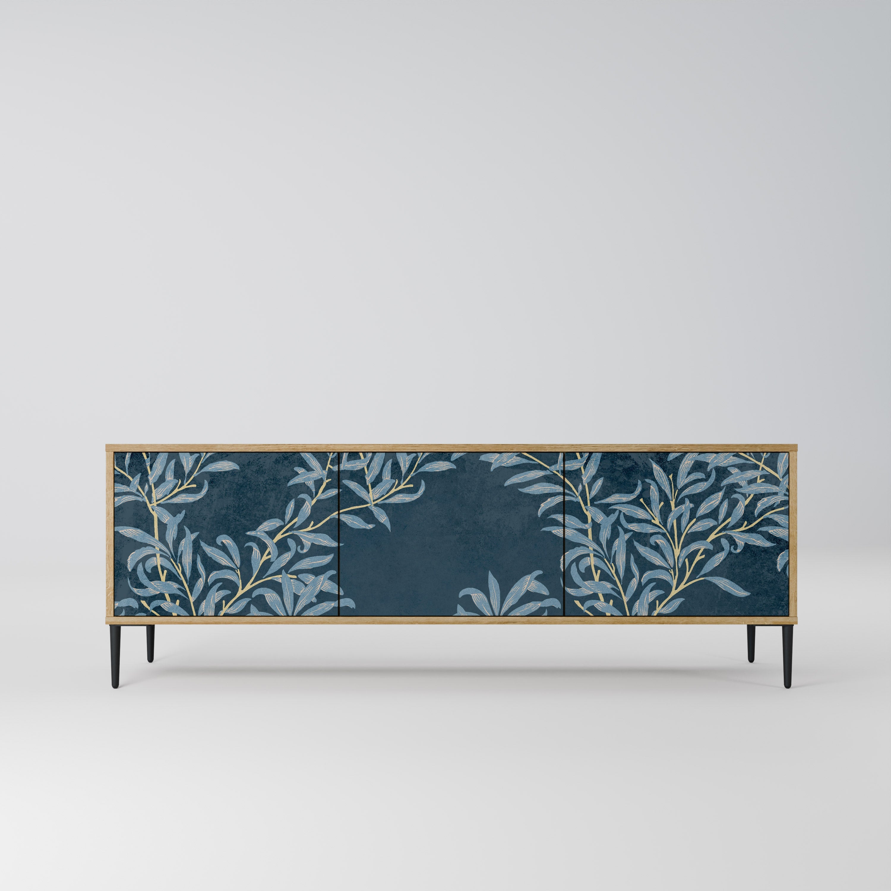 BLUE LEAVES TV-Lowboard mit 3 Türen in Eiche-Optik