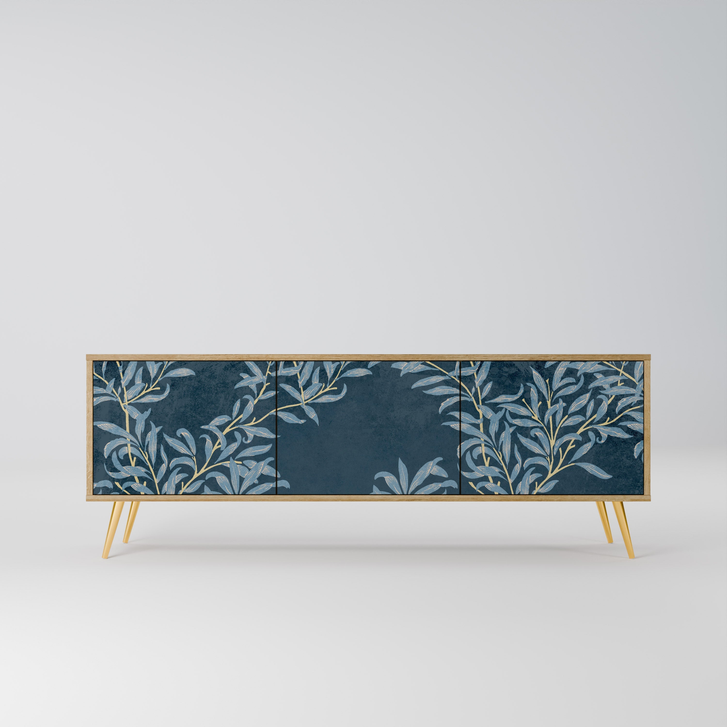 BLUE LEAVES TV-Lowboard mit 3 Türen in Eiche-Optik