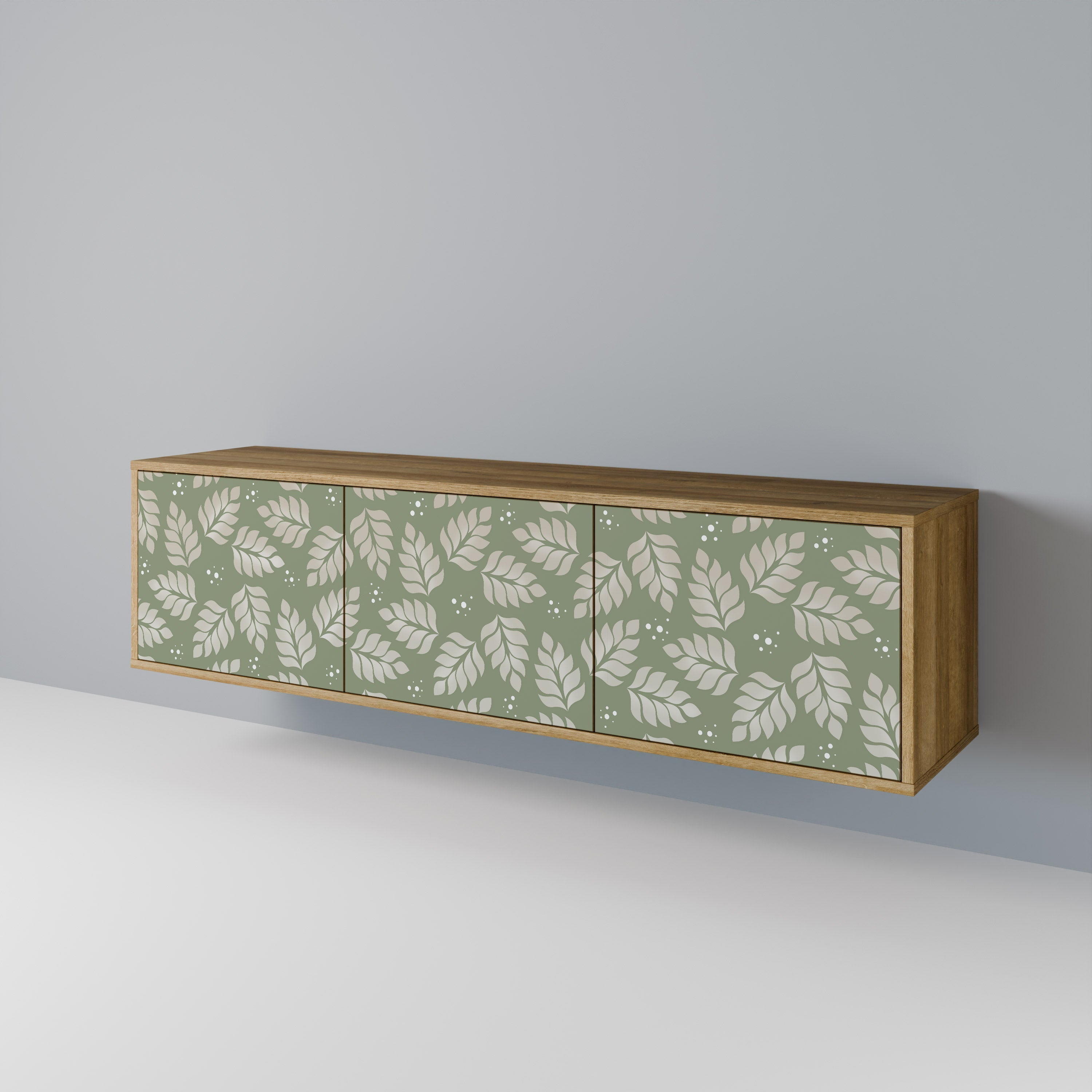 LEAVES ON GREEN TV-Lowboard mit 3 Türen in Eiche-Optik