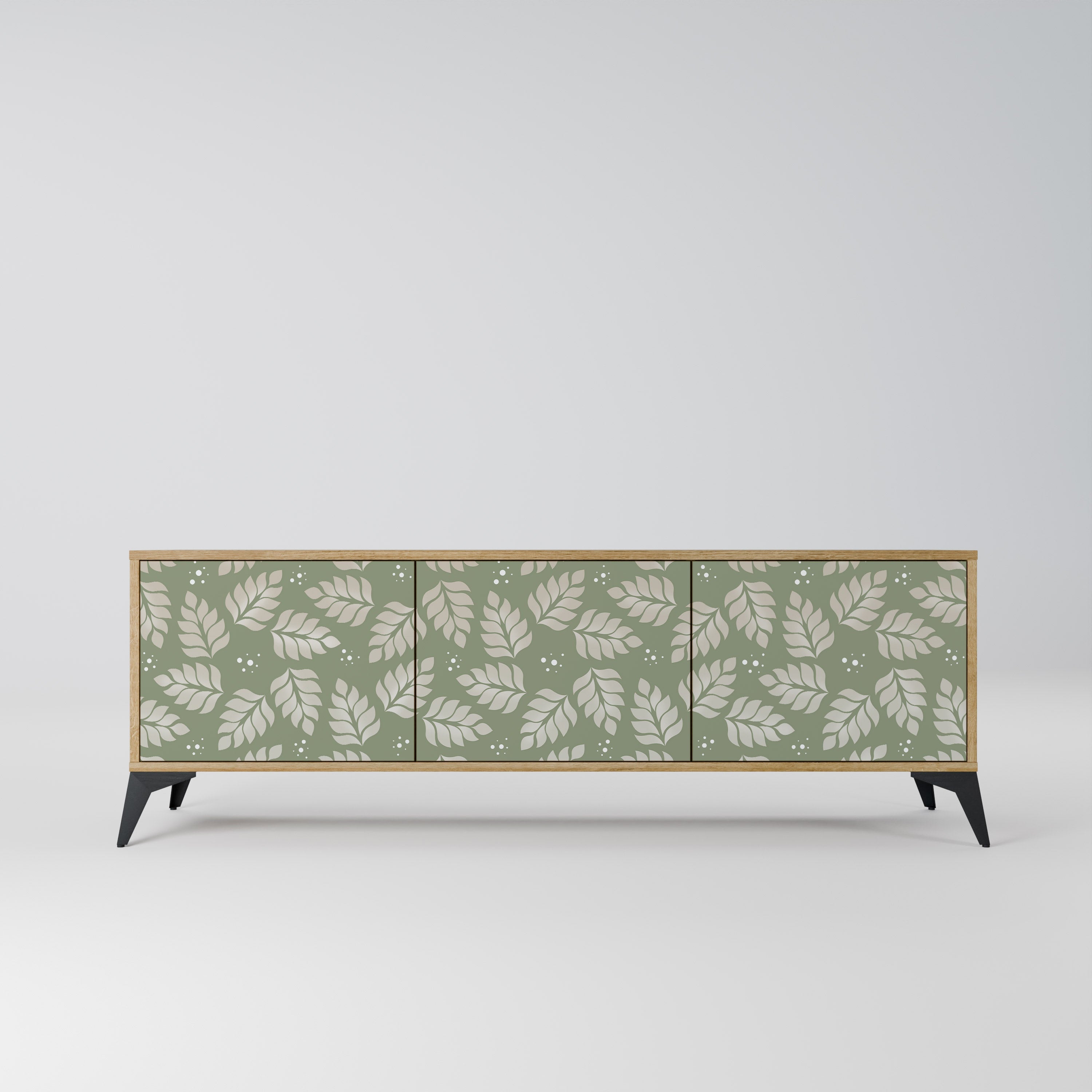 LEAVES ON GREEN TV-Lowboard mit 3 Türen in Eiche-Optik
