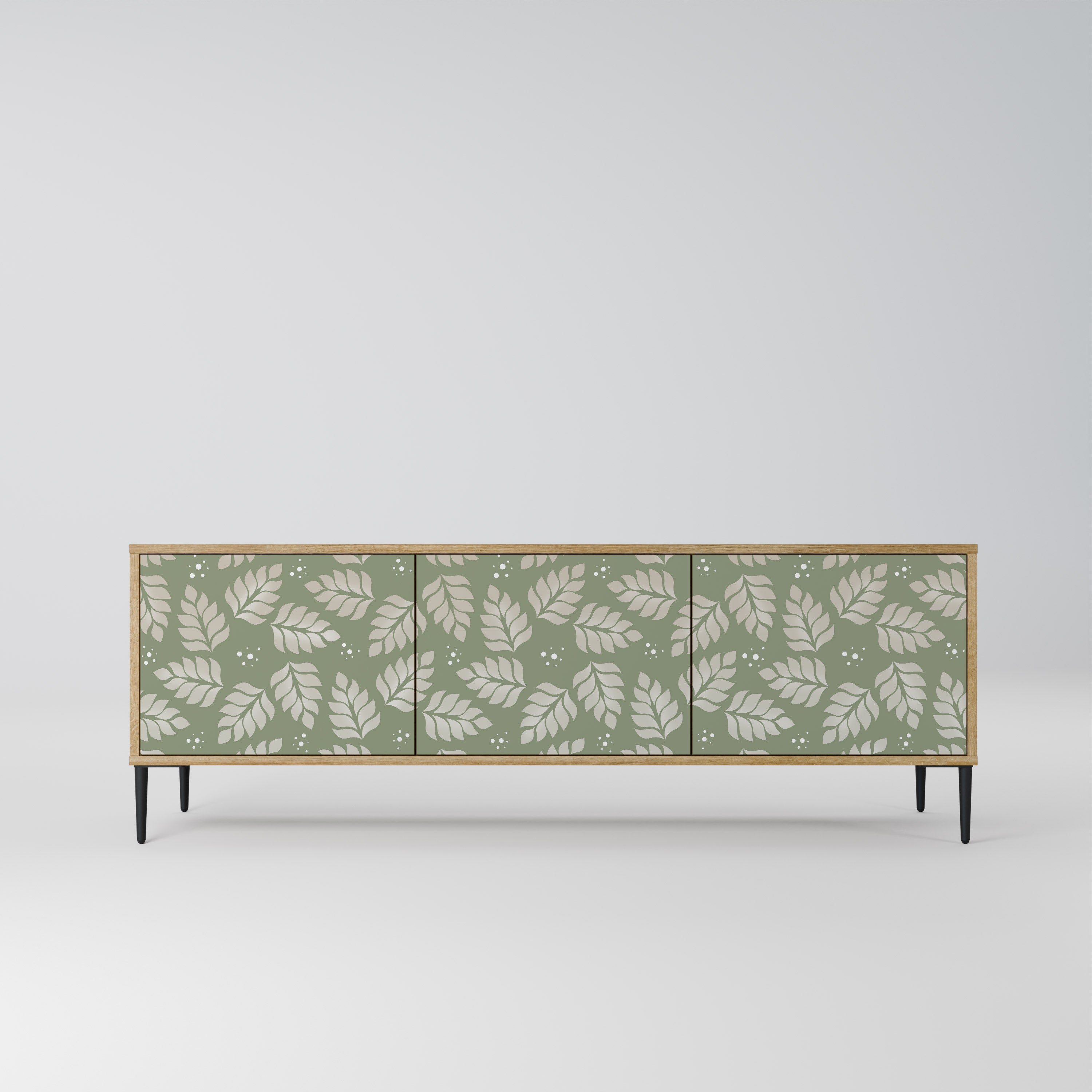 LEAVES ON GREEN TV-Lowboard mit 3 Türen in Eiche-Optik