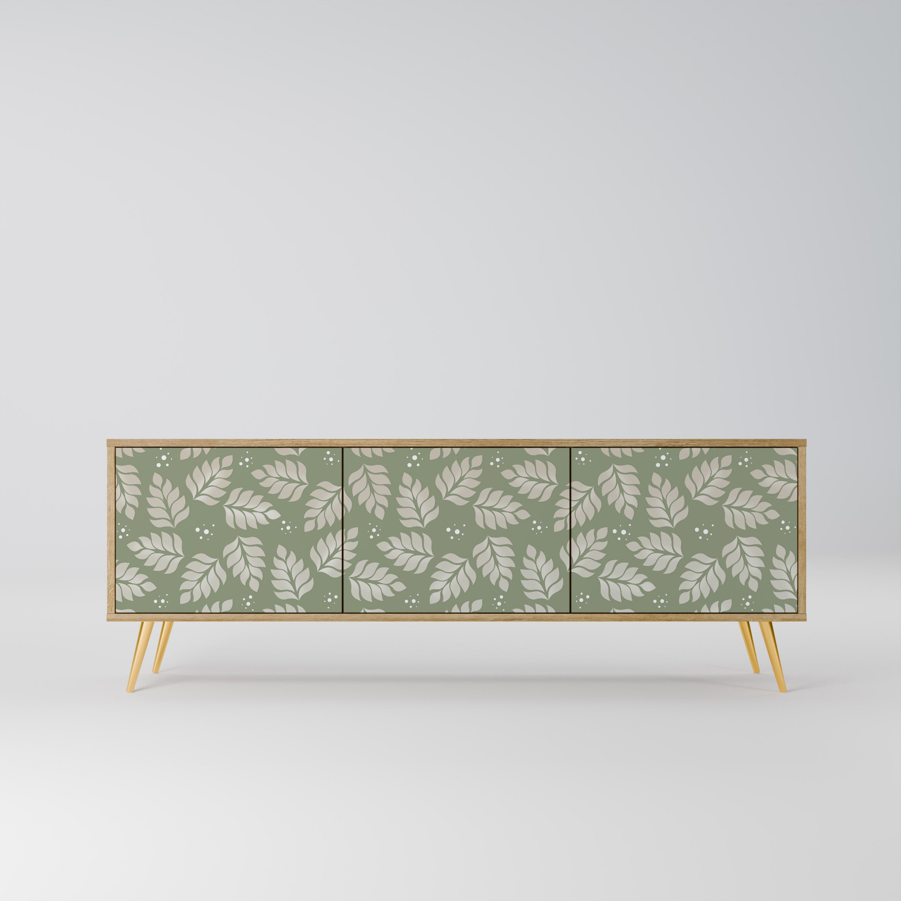 LEAVES ON GREEN TV-Lowboard mit 3 Türen in Eiche-Optik