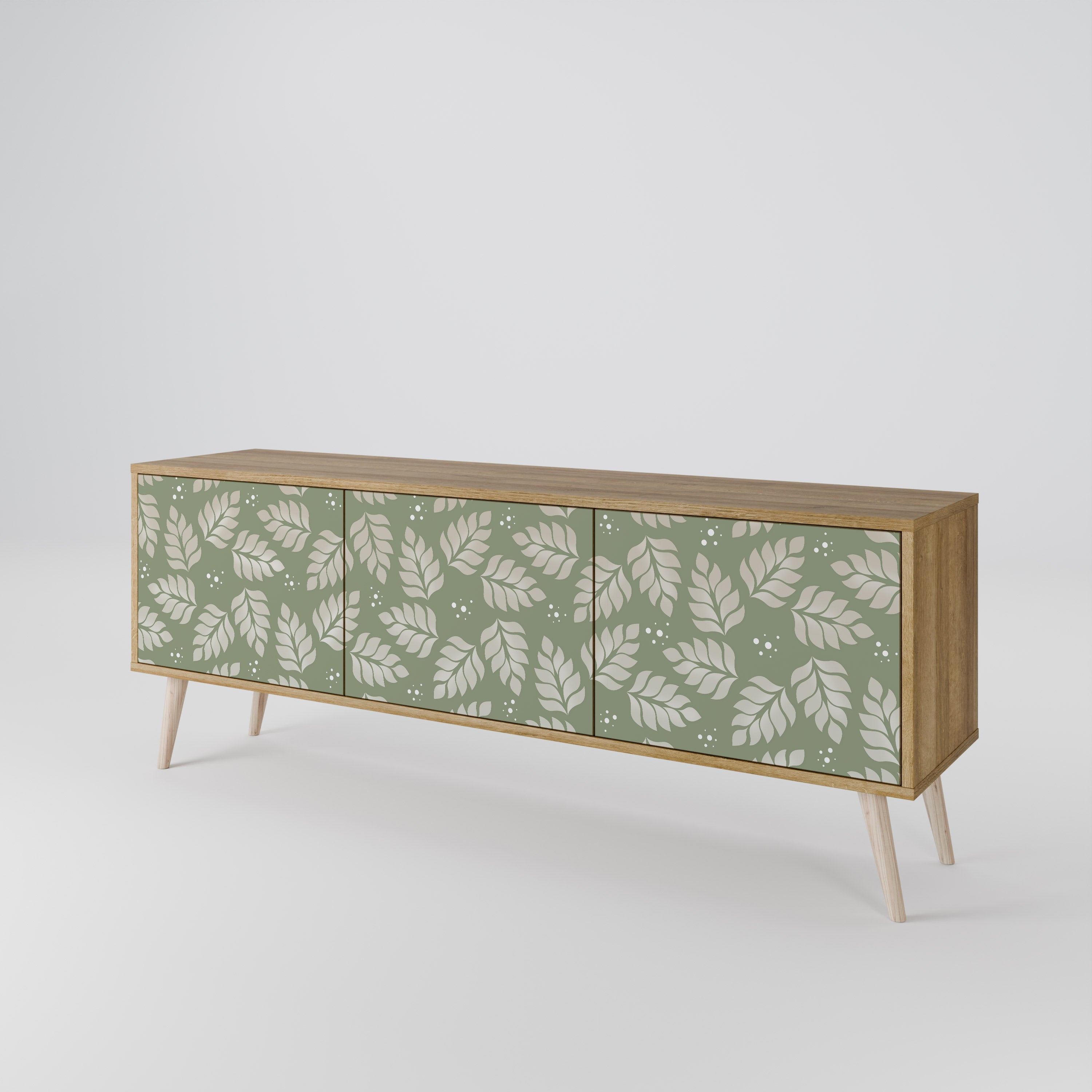 LEAVES ON GREEN TV-Lowboard mit 3 Türen in Eiche-Optik