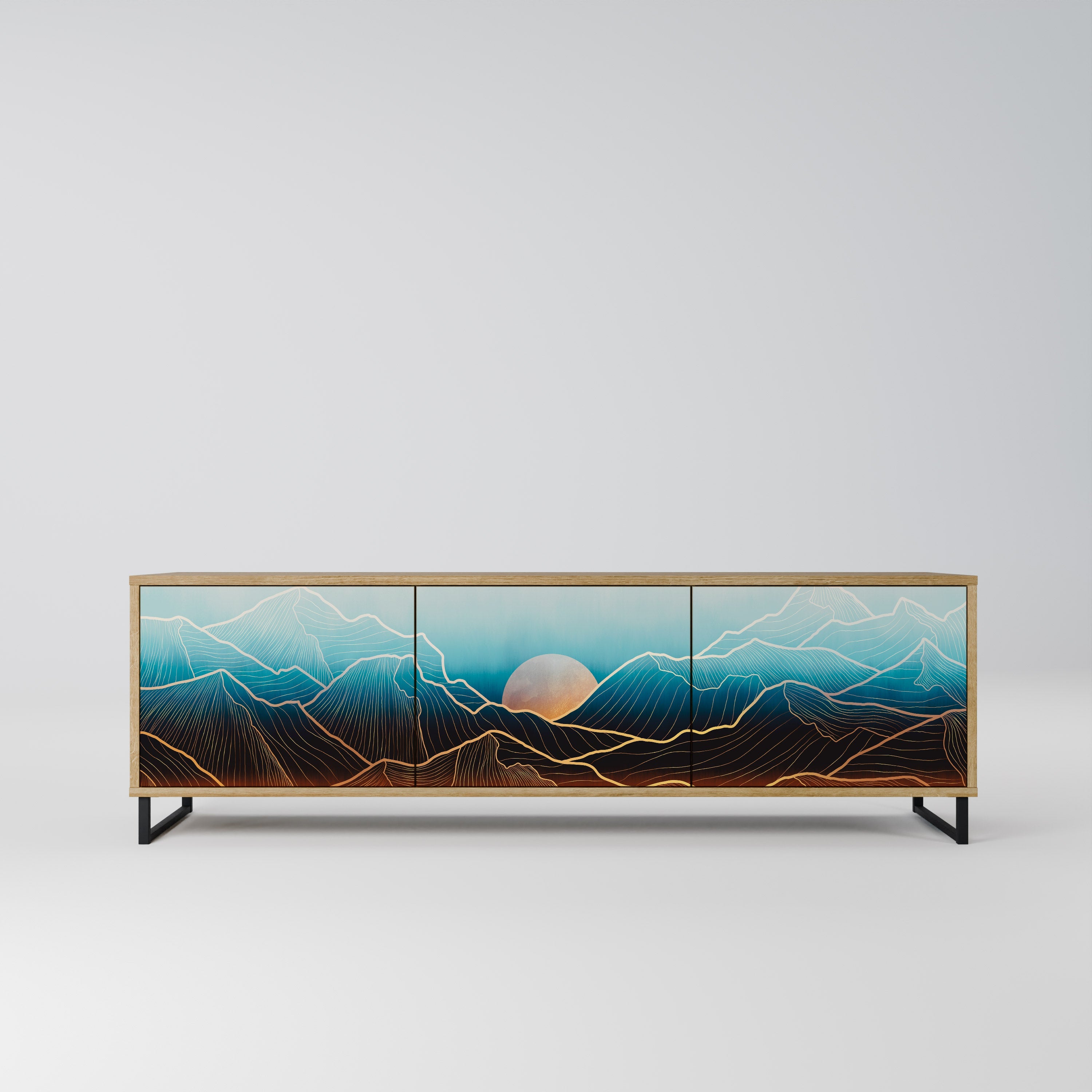 LUNAR SECRETS TV-Lowboard mit 3 Türen in Eiche-Optik