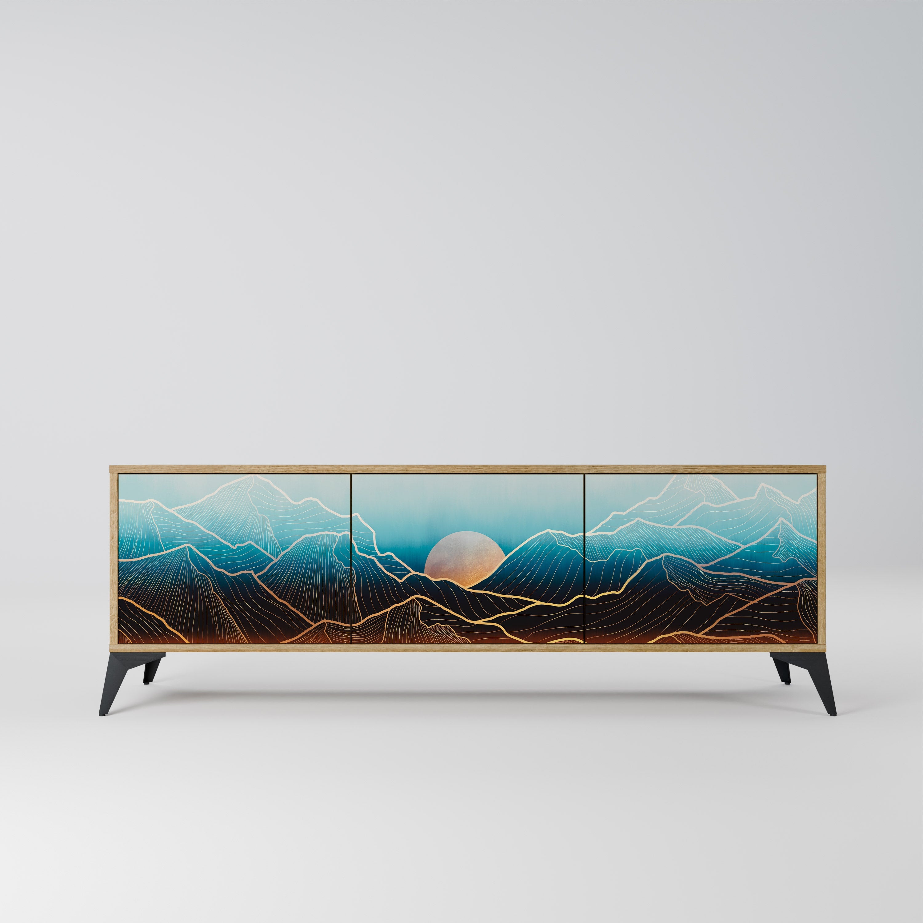 LUNAR SECRETS TV-Lowboard mit 3 Türen in Eiche-Optik