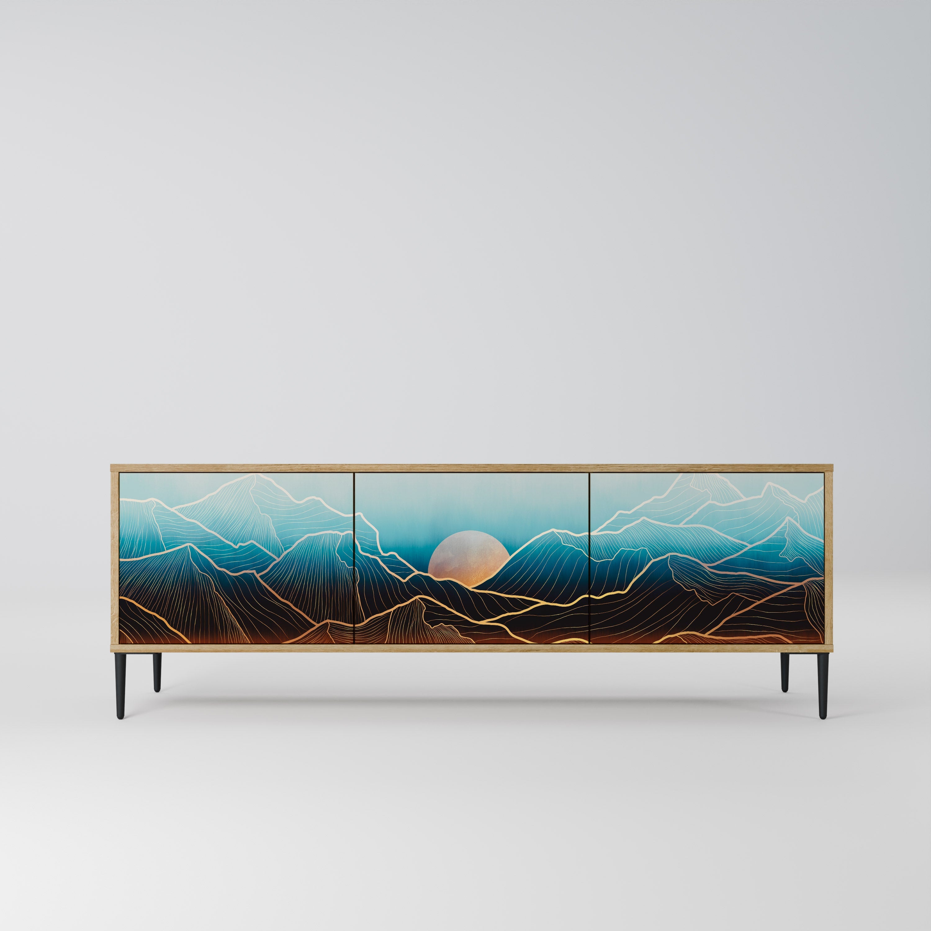 LUNAR SECRETS TV-Lowboard mit 3 Türen in Eiche-Optik